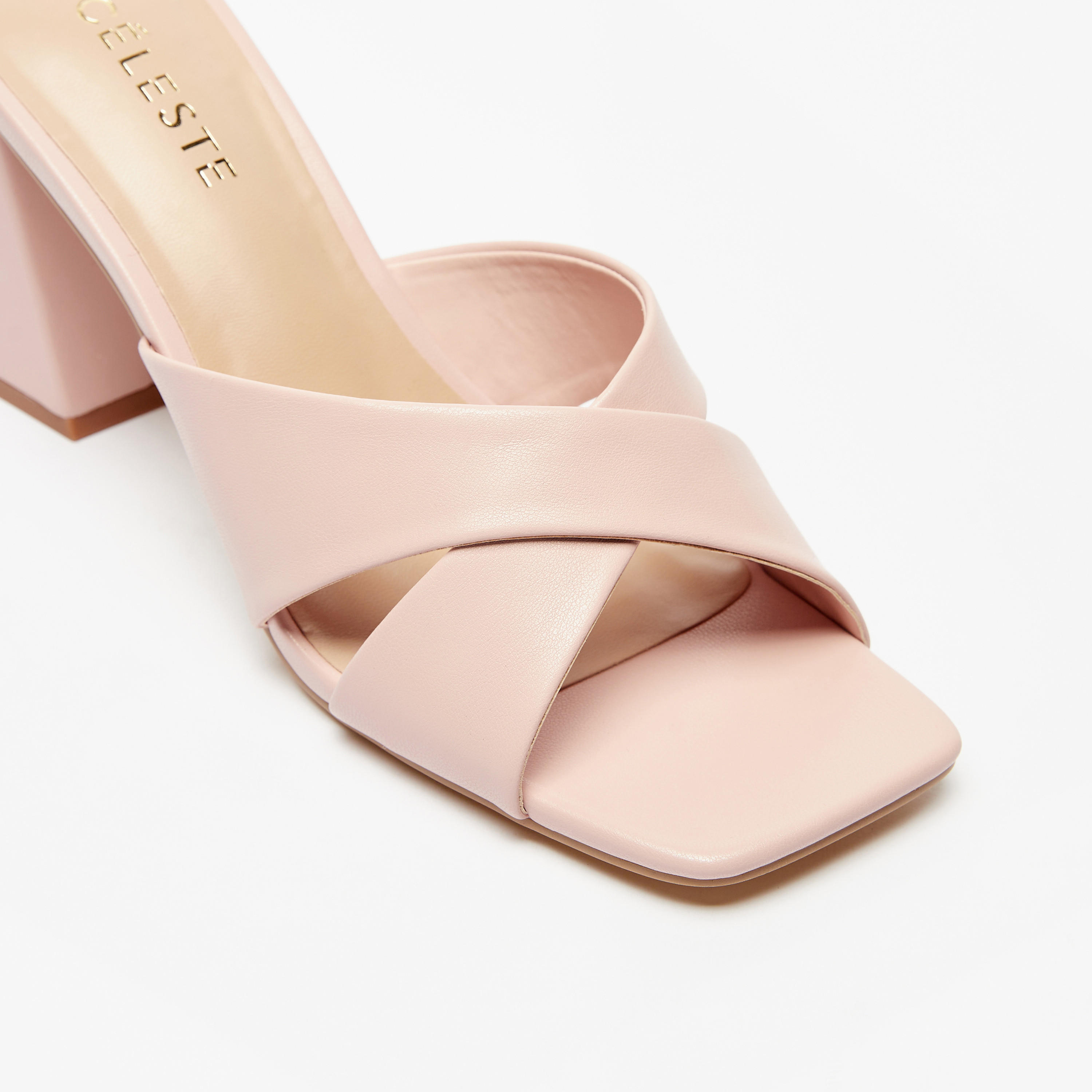 Celeste Solid Slip-On Sandals with Cross Straps and Block Heels-women-shoes-heels-image-5