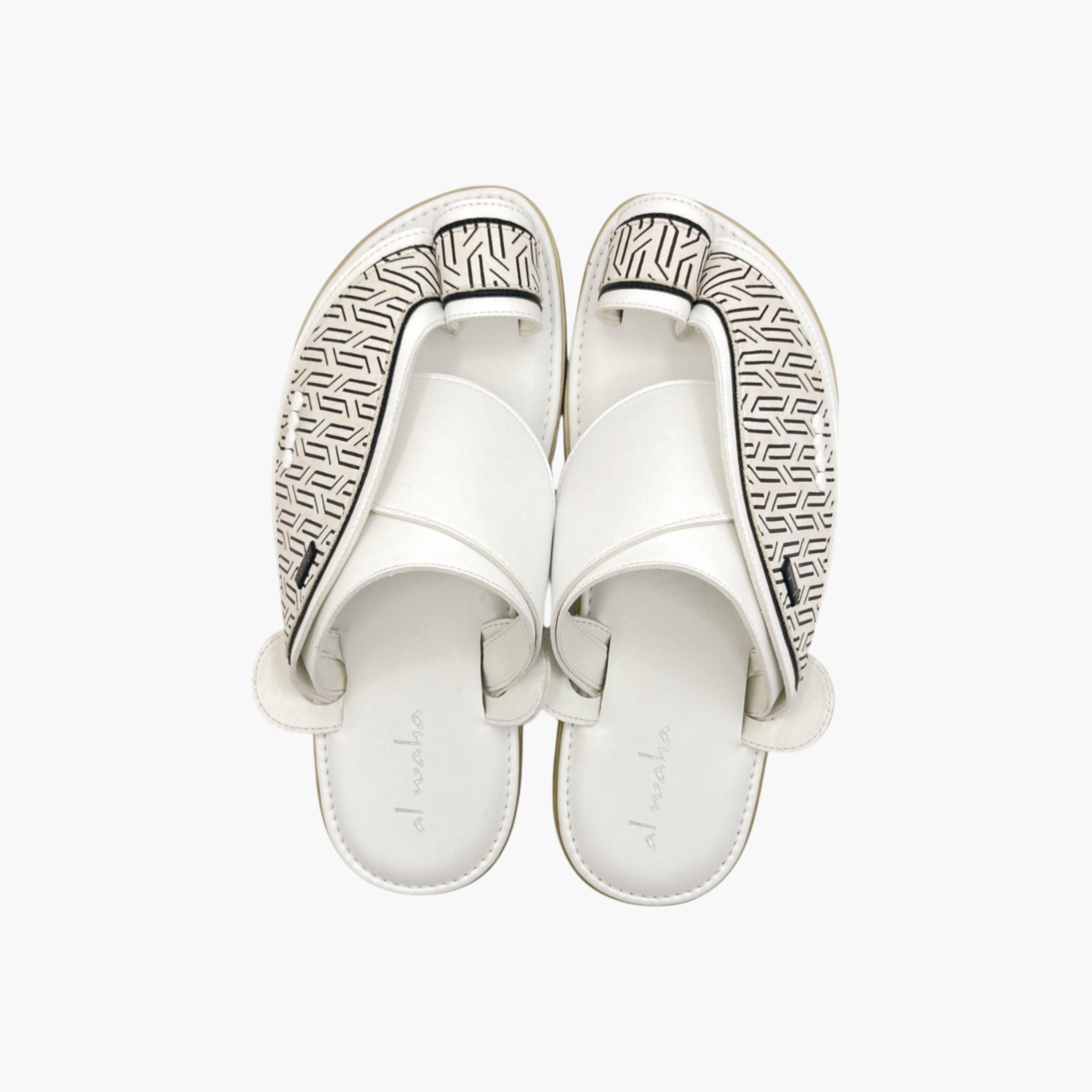 Al Waha Textured Slip-On Arabic Sandals with Toe Loop Detail-men-shoes-sandals-image-1
