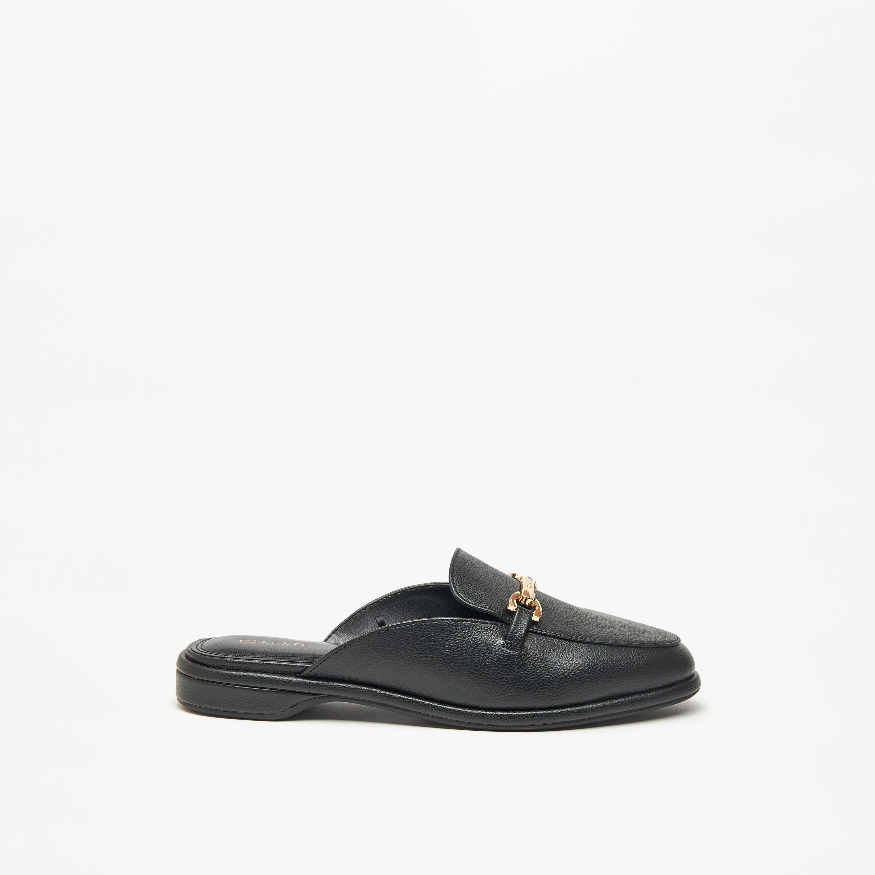 حذاء ميول سادة سهل الارتداء بزينة ميتاليك للنساء من سيليست-women-shoes-flats-mules-image-8