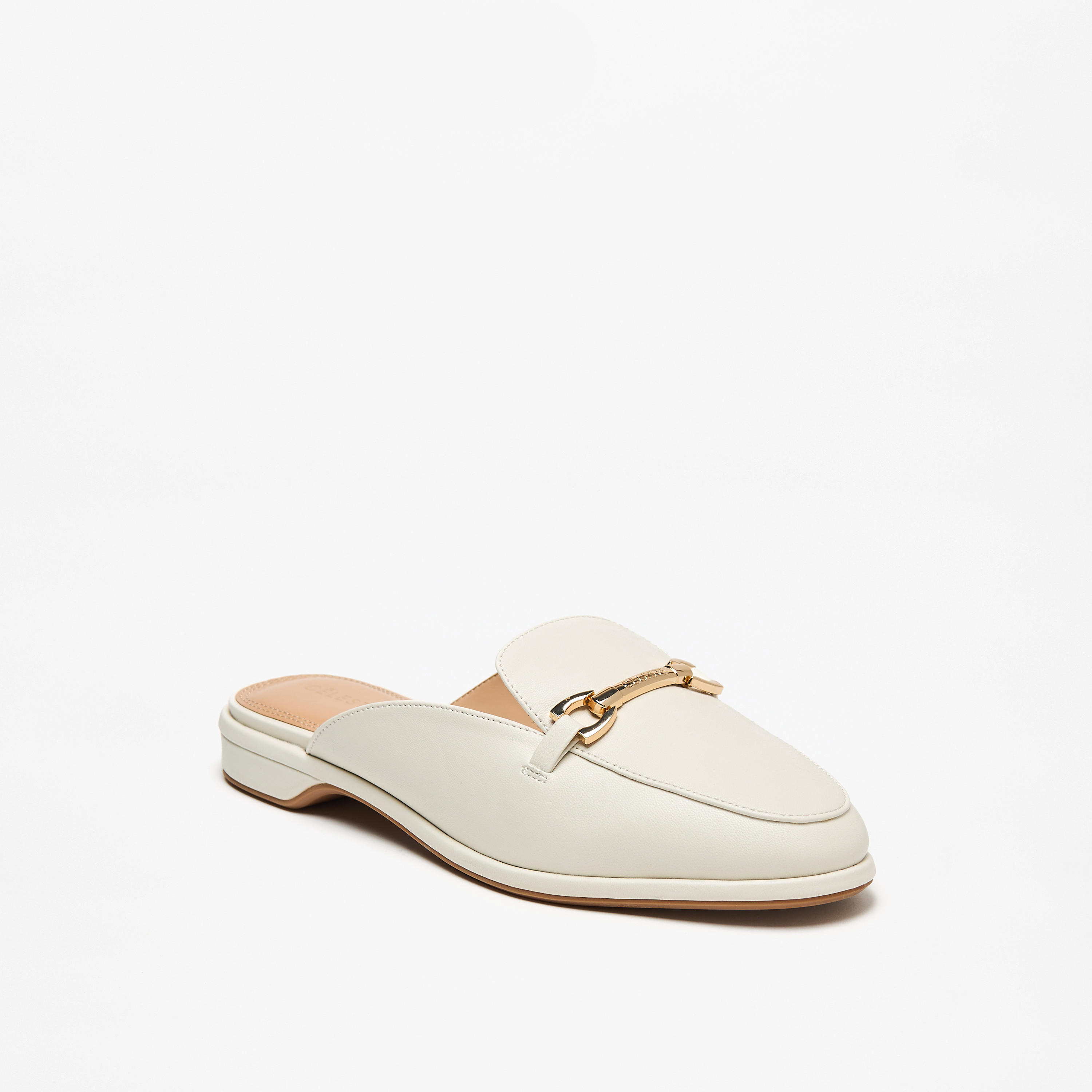 حذاء ميول سادة سهل الارتداء بزينة ميتاليك للنساء من سيليست-women-shoes-flats-mules-image-1