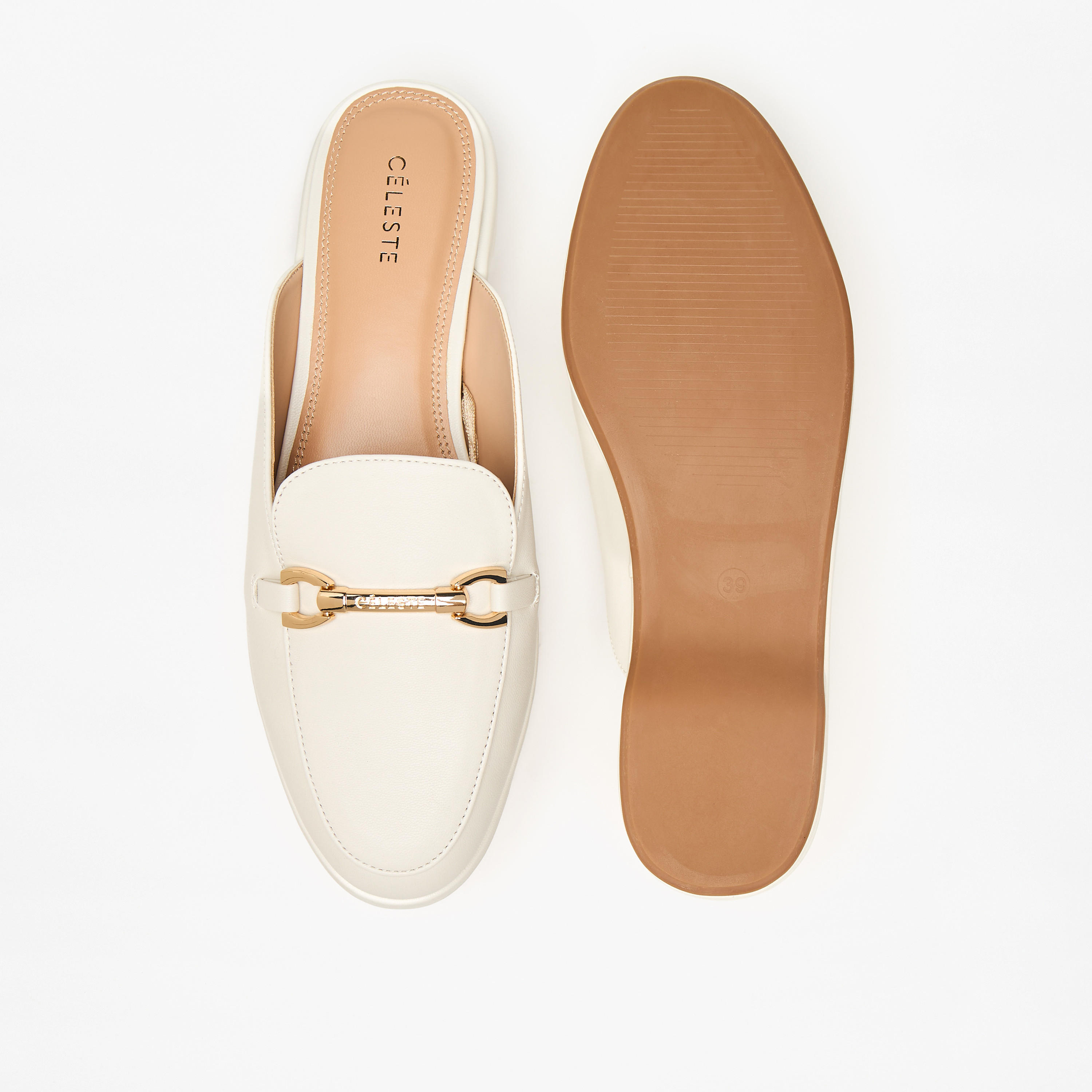 حذاء ميول سادة سهل الارتداء بزينة ميتاليك للنساء من سيليست-women-shoes-flats-mules-image-4