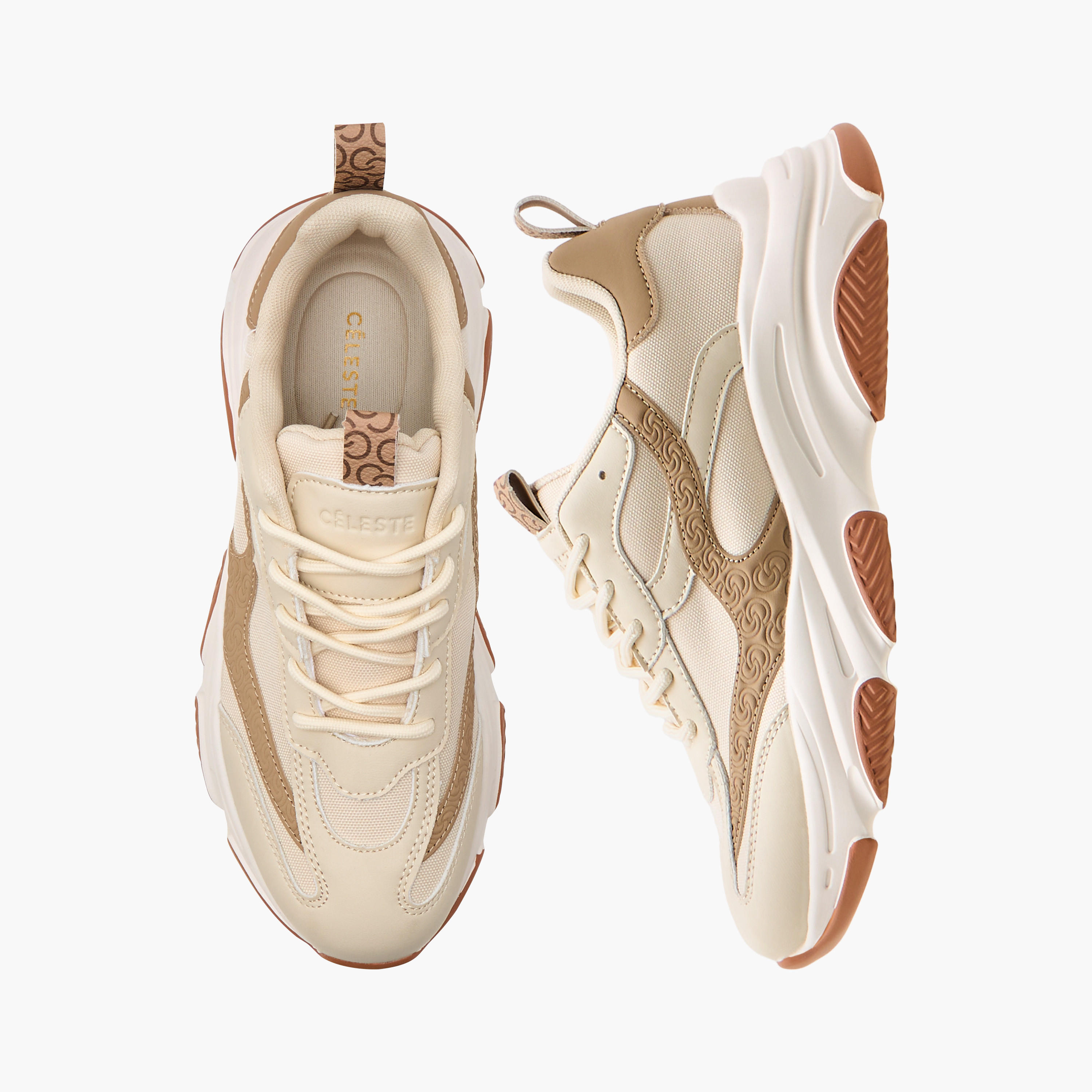 Celeste Women's Logo Embossed Sneakers with Lace-Up Closure-women-shoes-sneakers-image-1
