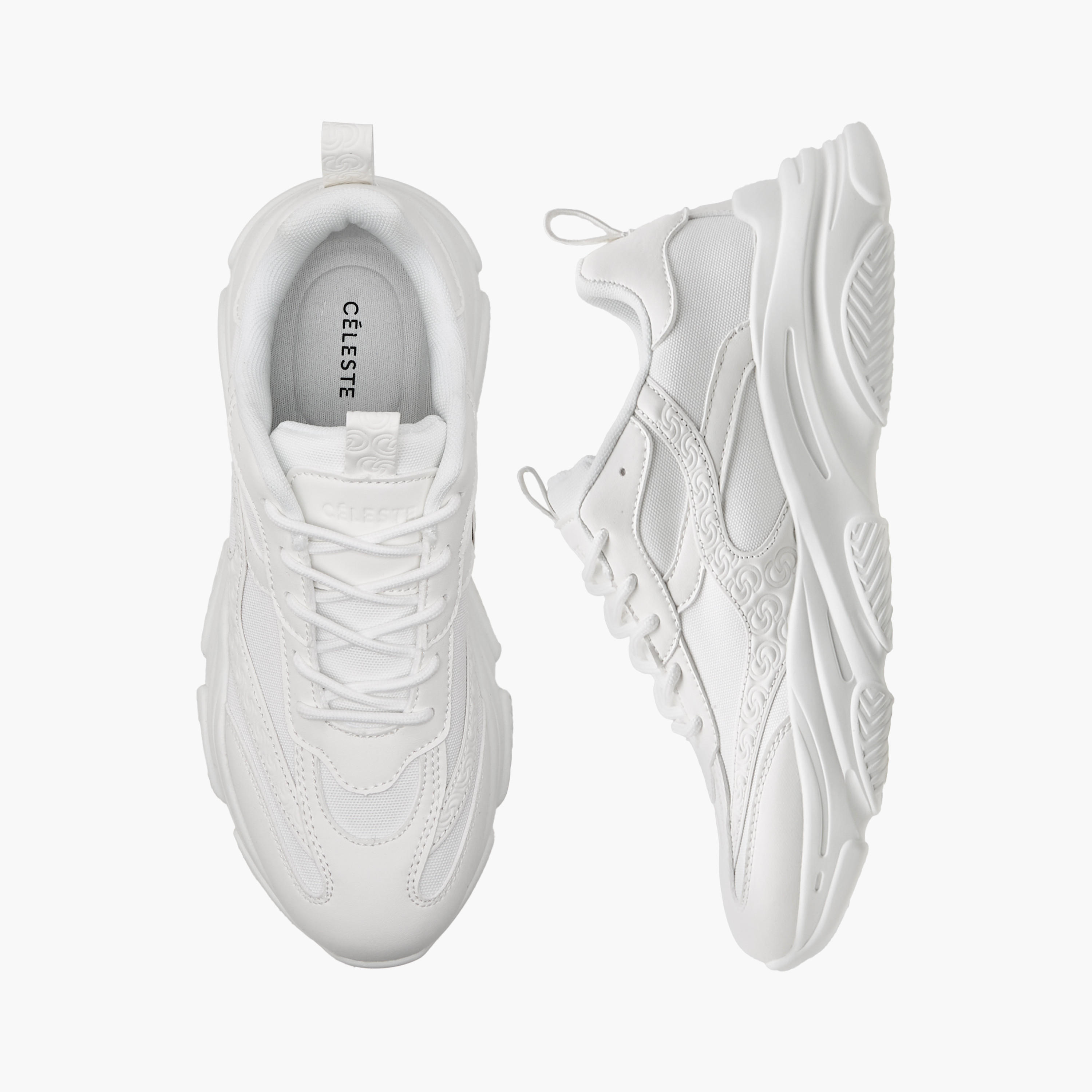 Celeste Women's Logo Embossed Sneakers with Lace-Up Closure-women-shoes-sneakers-image-1