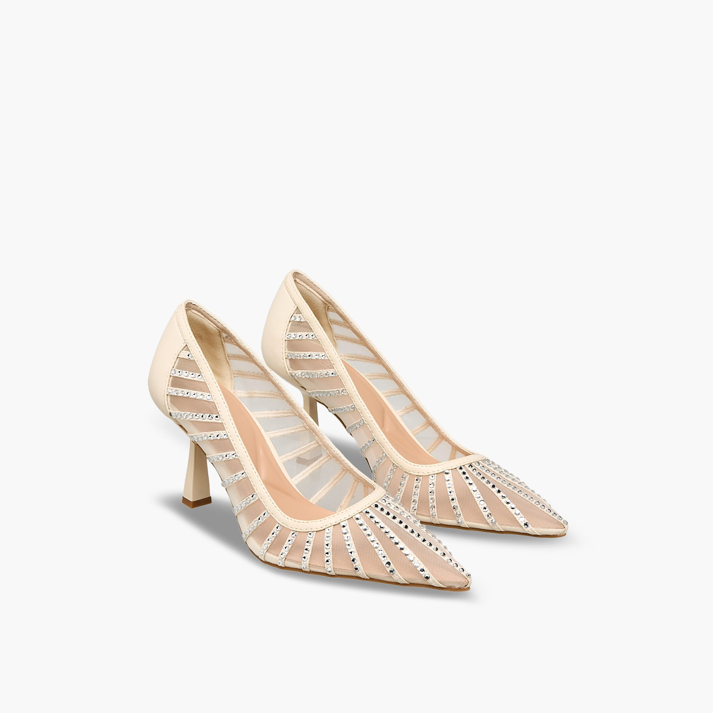 Celeste Women Mesh Embellished Stiletto Heel Pumps-women-shoes-heels-image-1