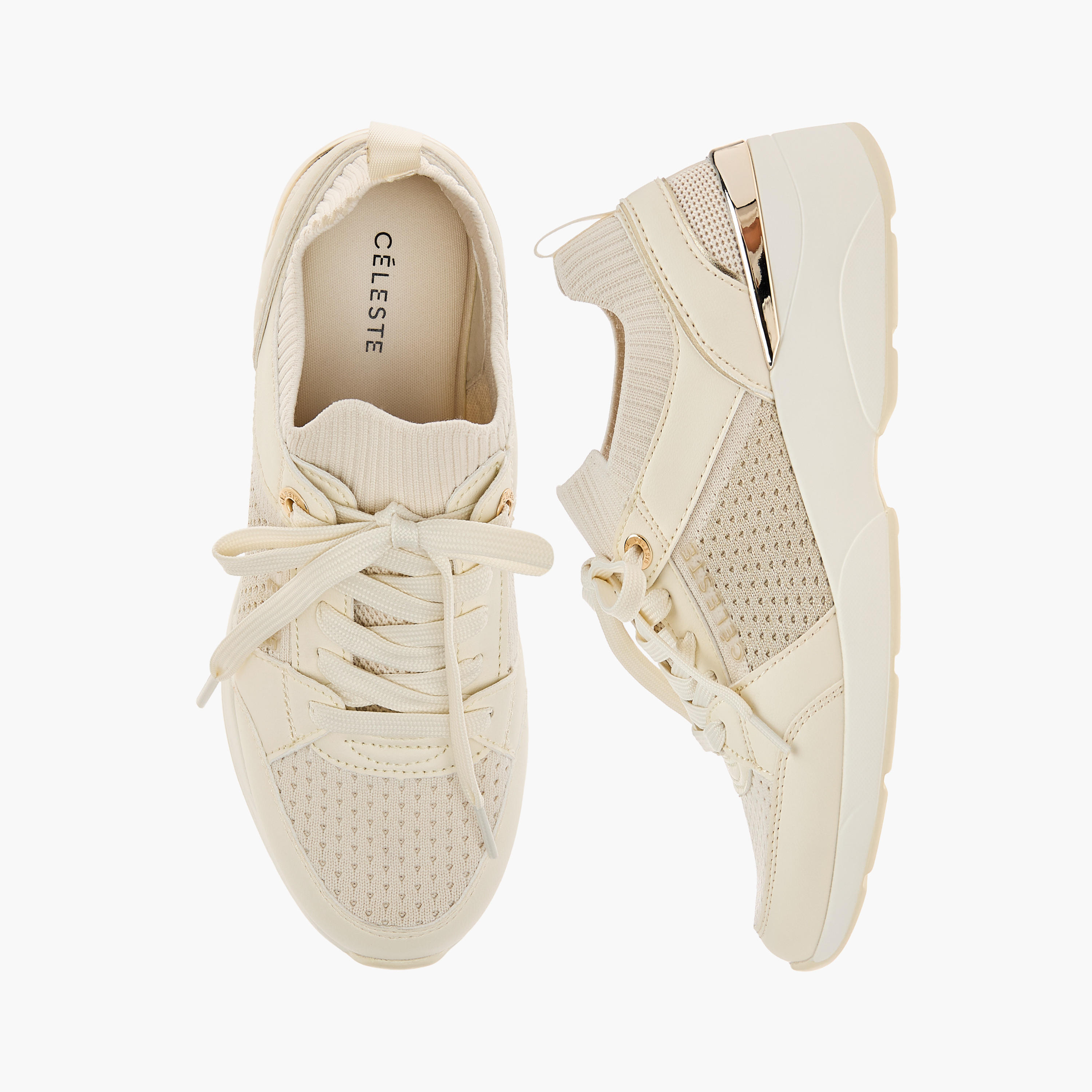 Celeste Women's Panelled Lace-Up Sneakers with Wedge Heels-women-shoes-sneakers-image-1
