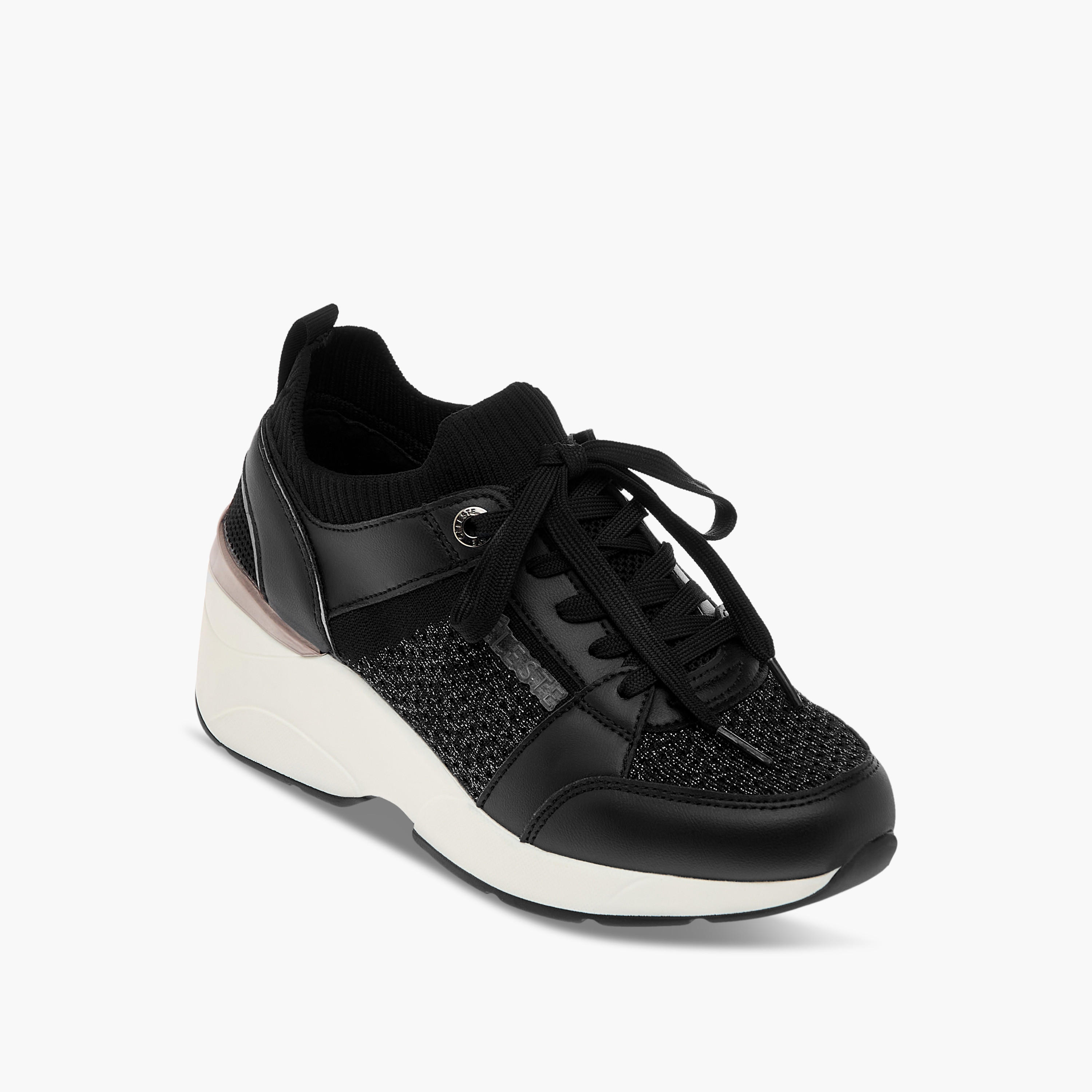 Celeste Women's Panelled Lace-Up Sneakers with Wedge Heels-women-shoes-sneakers-image-2