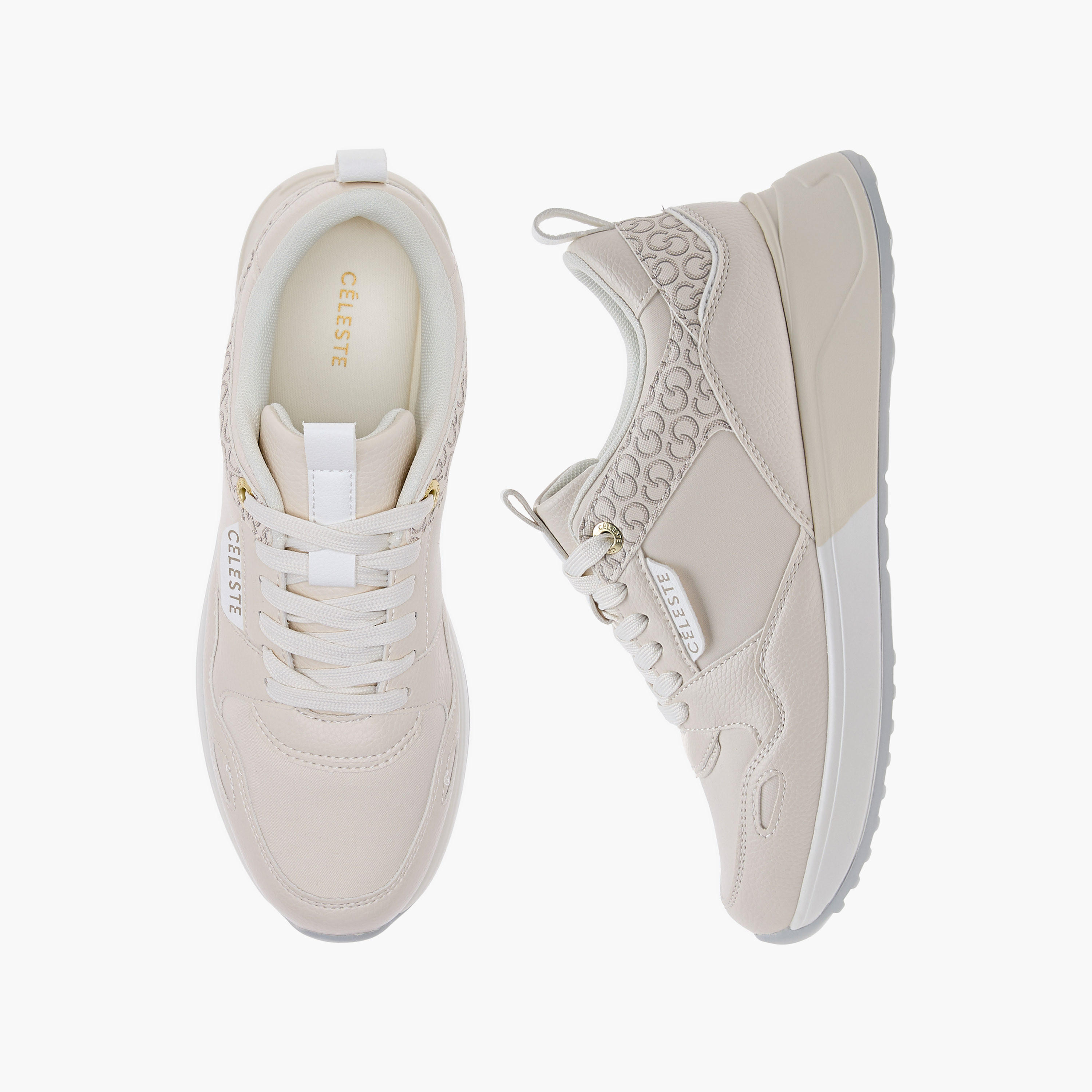 Celeste Women's Monogram Print Sneakers with Lace-Up Closure-women-shoes-sneakers-image-1