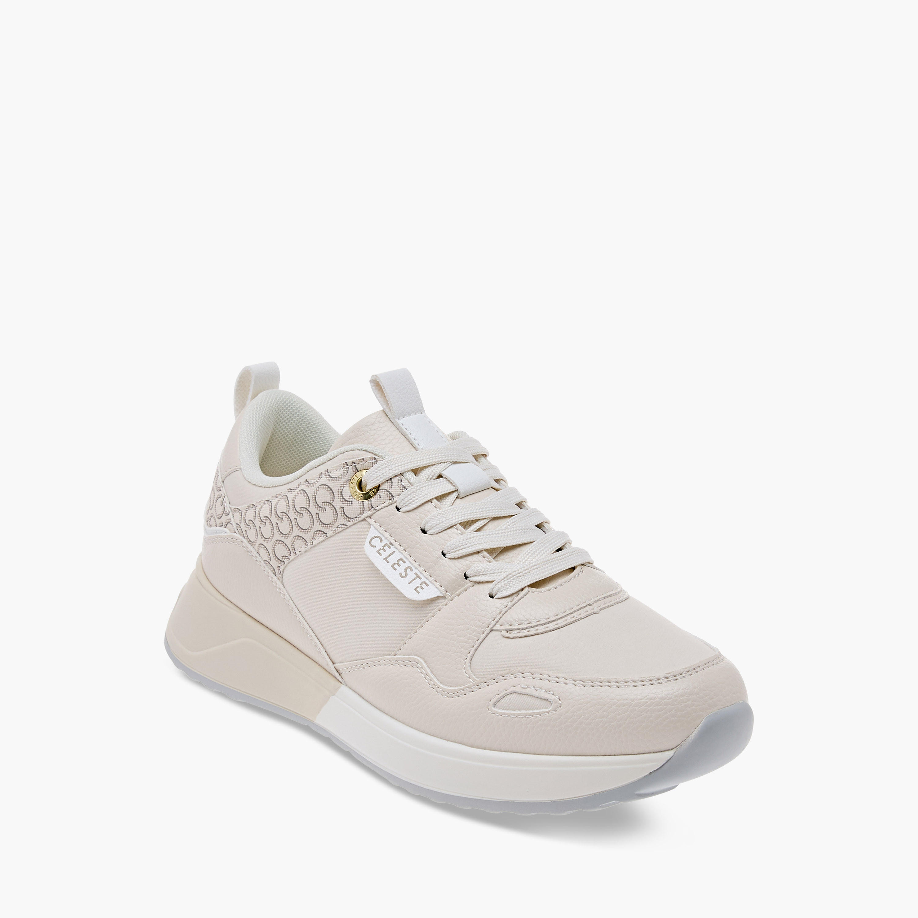 Celeste Women's Monogram Print Sneakers with Lace-Up Closure-women-shoes-sneakers-image-2