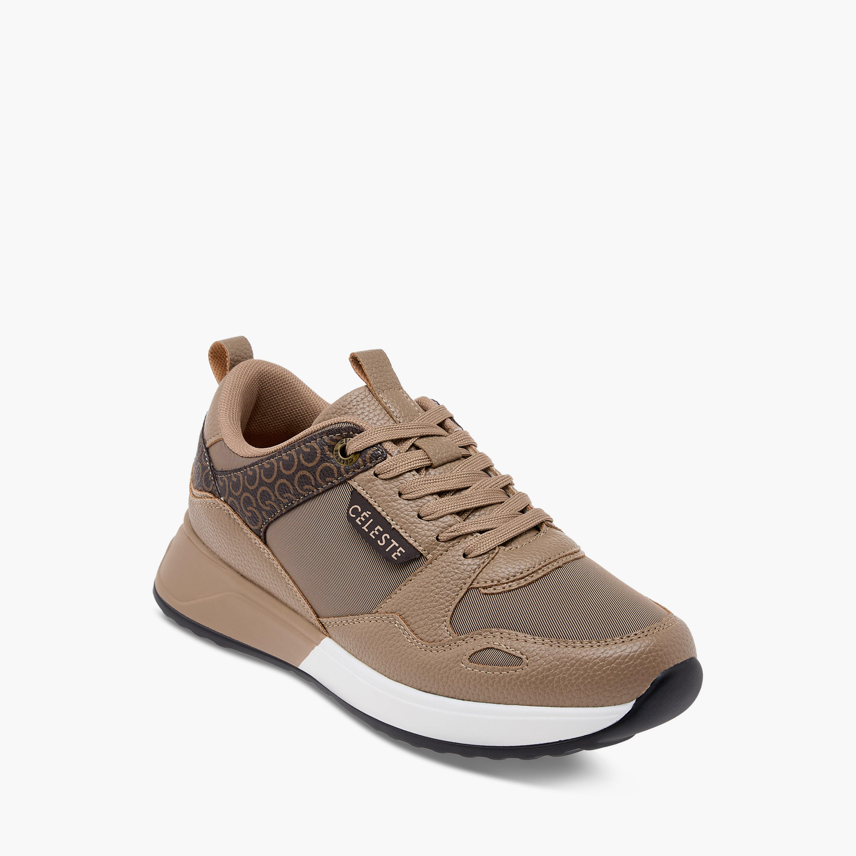 Celeste Women's Monogram Print Sneakers with Lace-Up Closure-women-shoes-sneakers-image-2