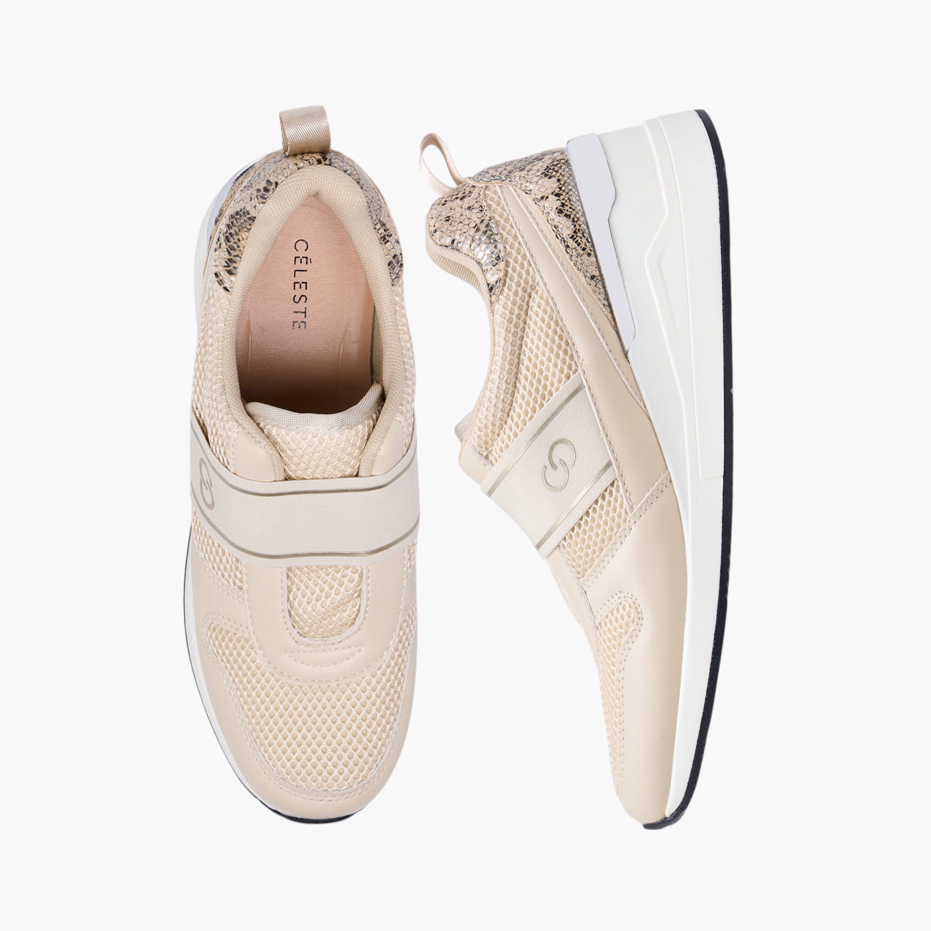 Celeste Women's Panelled Slip-On Wedge Heeled Sneakers-women-shoes-sneakers-image-1