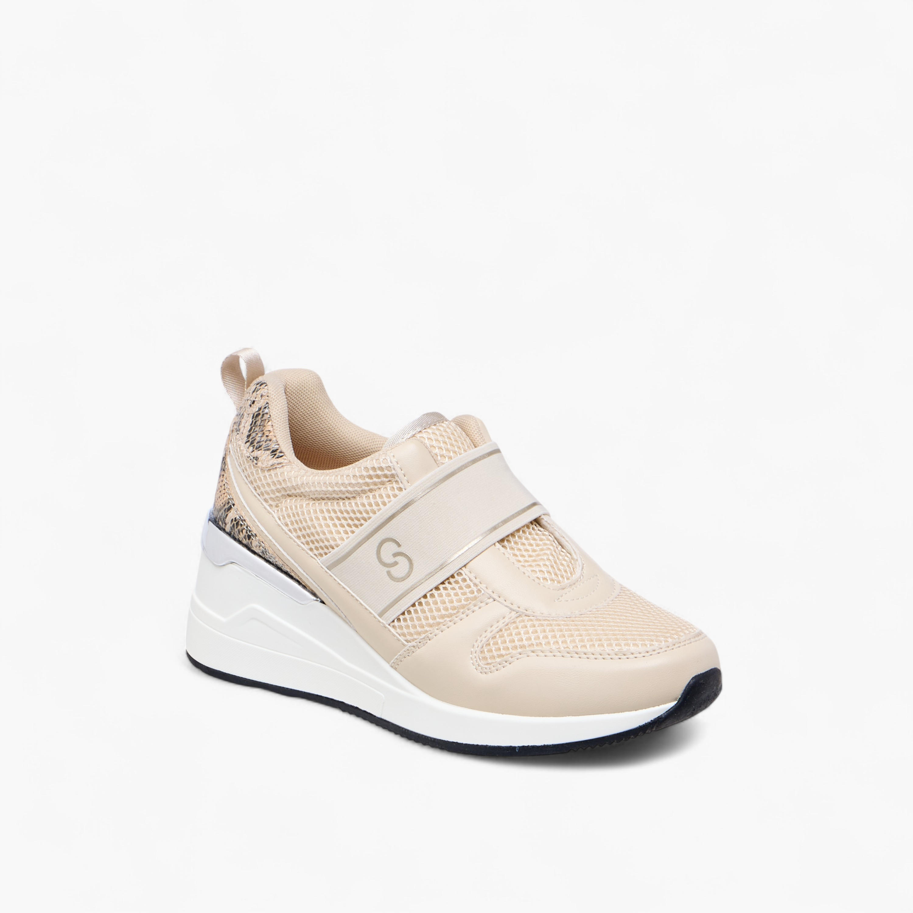 Celeste Women's Panelled Slip-On Wedge Heeled Sneakers-women-shoes-sneakers-image-3