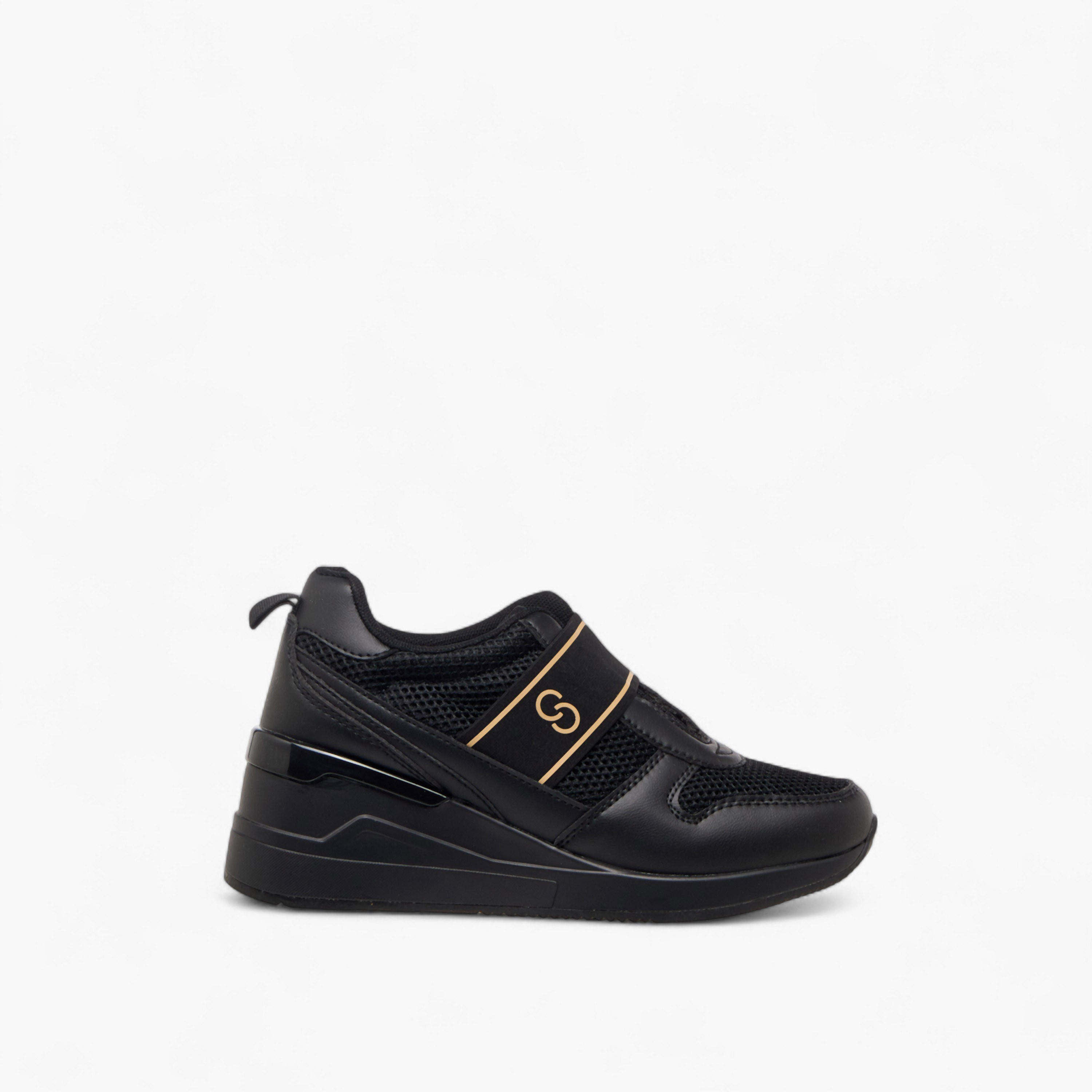 Celeste Women's Panelled Slip-On Wedge Heeled Sneakers-women-shoes-sneakers-image-3