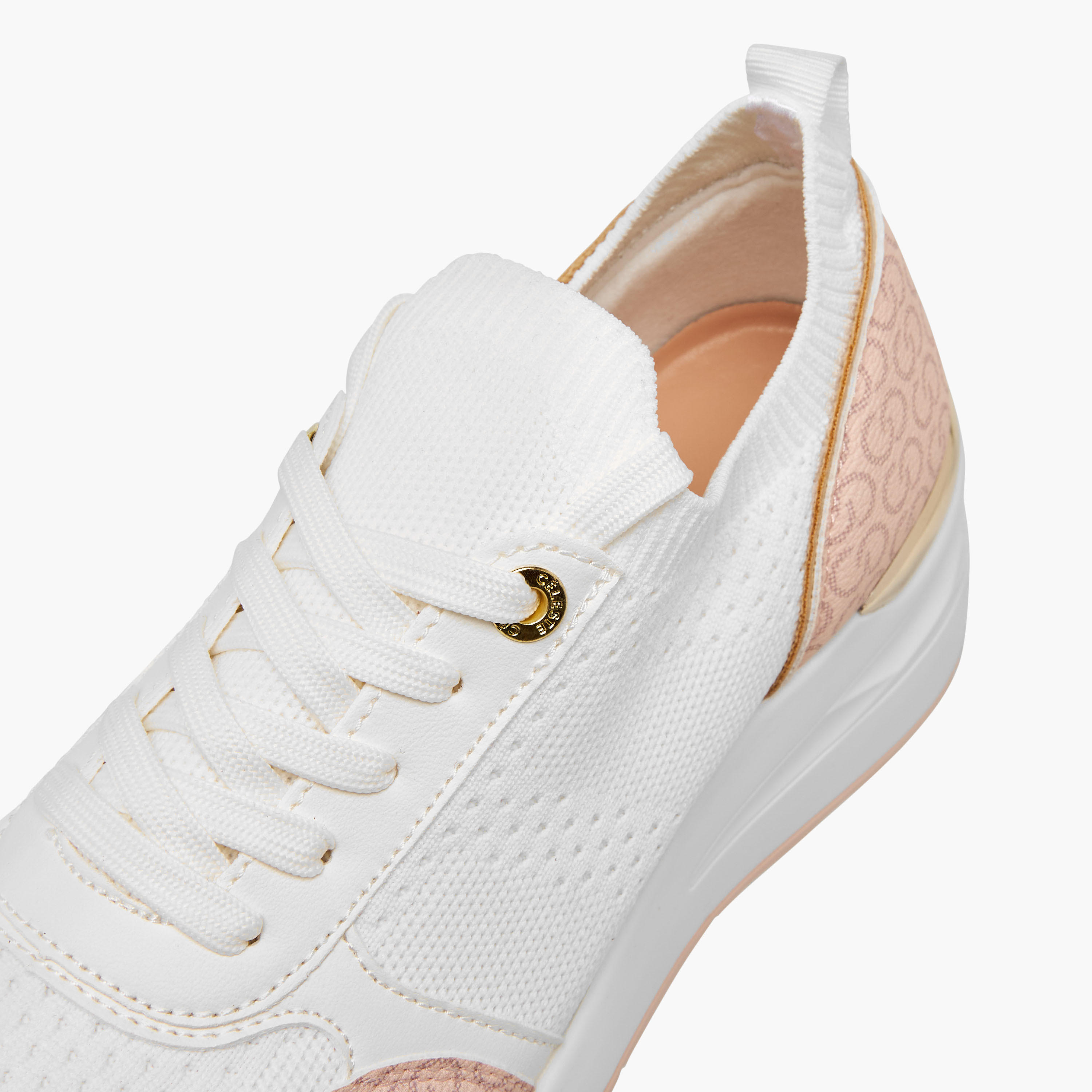 Celeste Women's Monogram Print Lace-Up Sneakers with Wedge Heel-women-shoes-sneakers-image-4