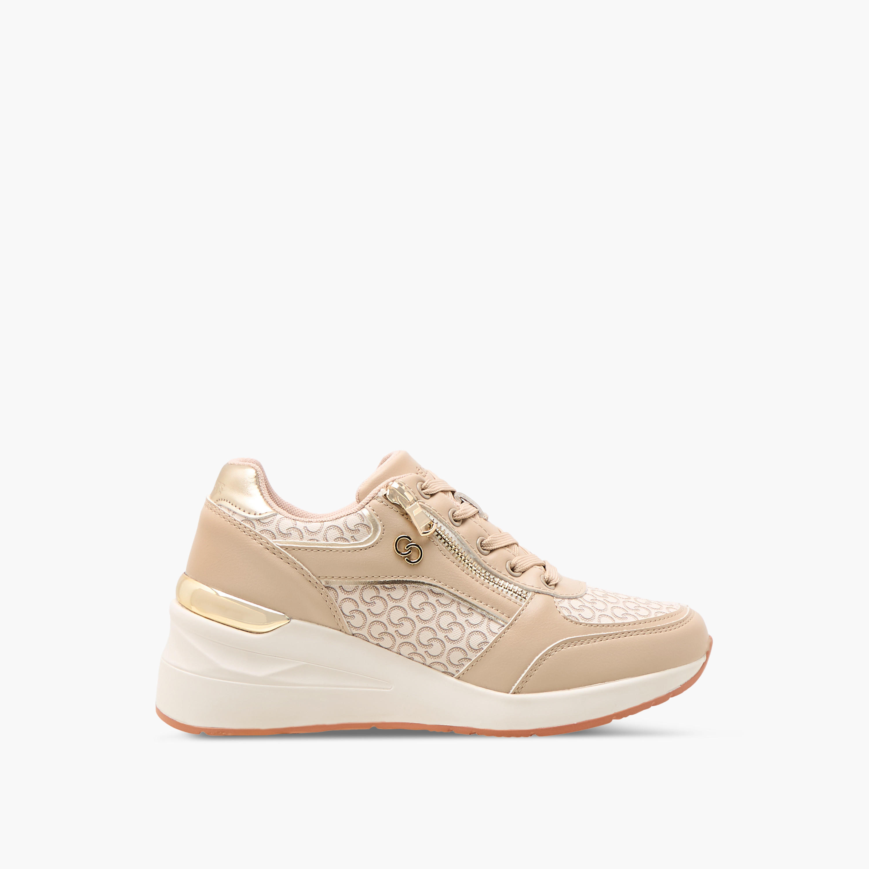 Celeste Women's Monogram Print Sneakers with Lace-Up Closure and Zip Detail-women-shoes-sneakers-image-3
