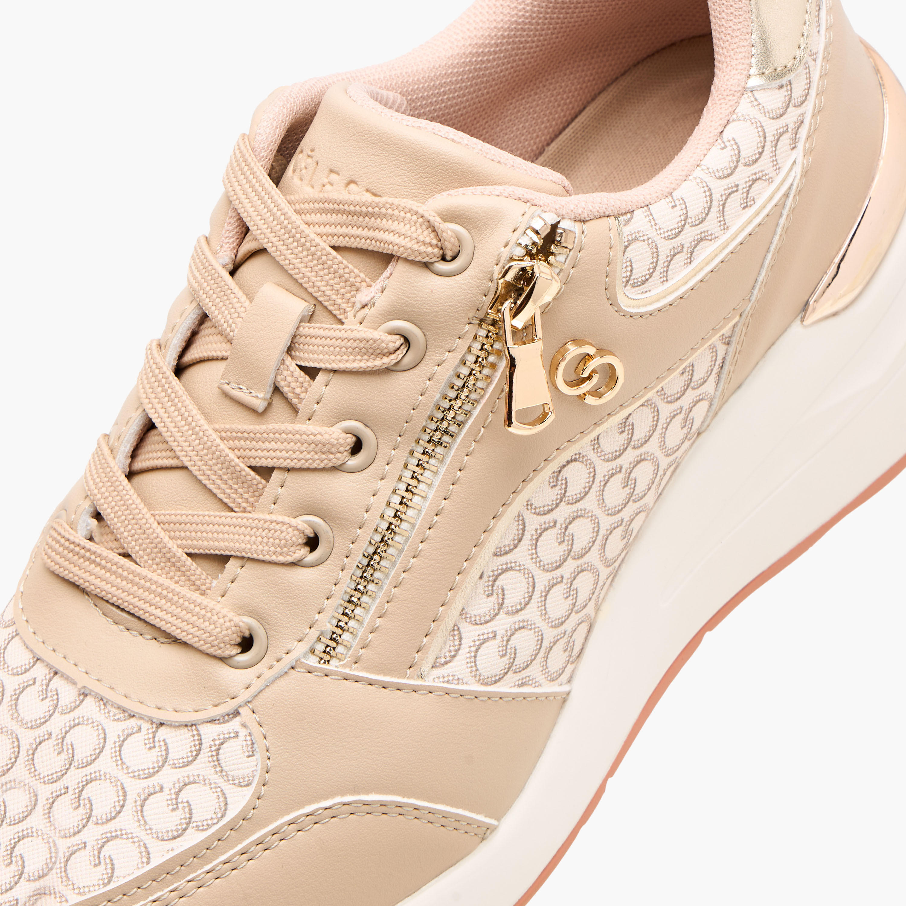 Celeste Women's Monogram Print Sneakers with Lace-Up Closure and Zip Detail-women-shoes-sneakers-image-4