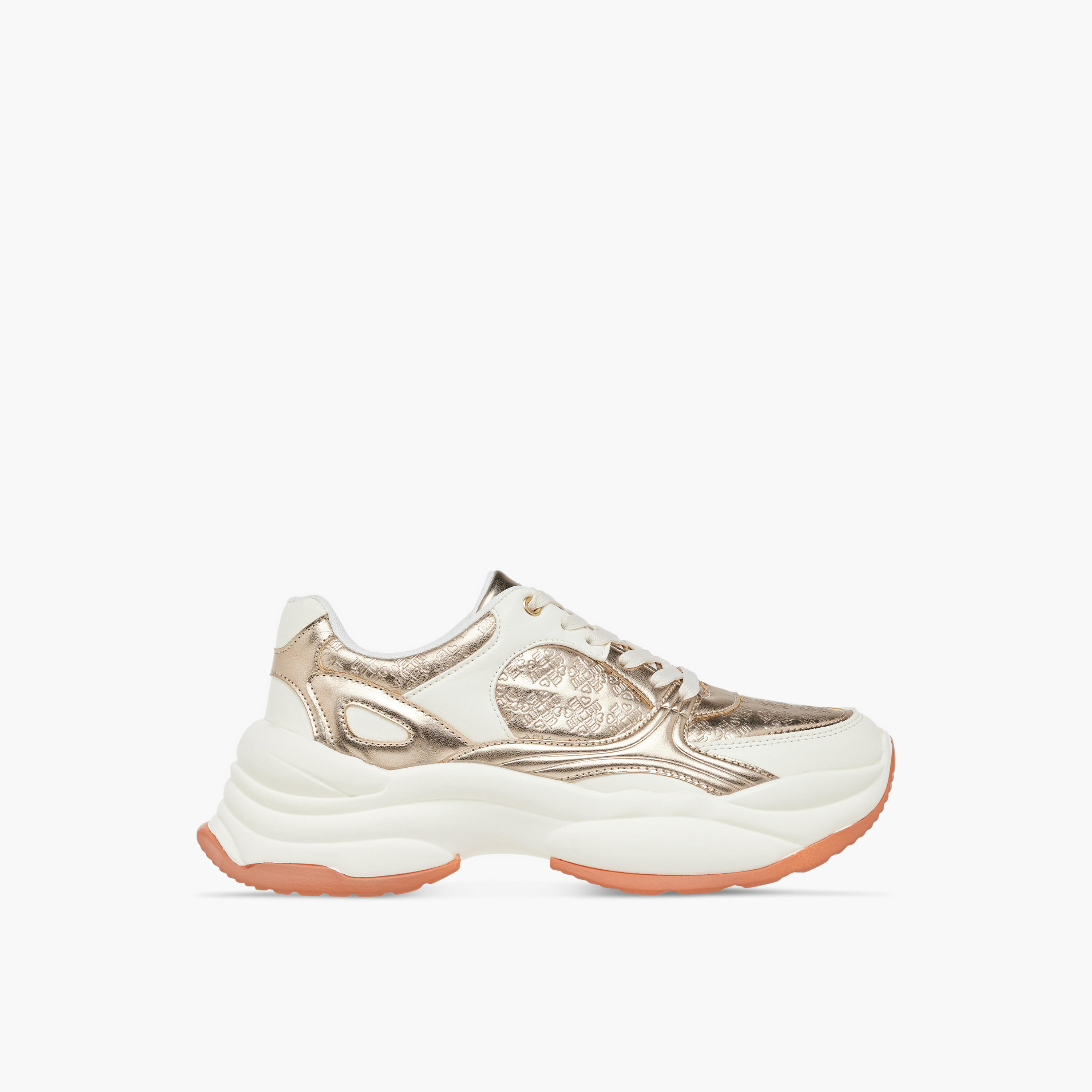Missy Foil Textured Sneakers with Lace-Up Closure-women-shoes-sneakers-image-3