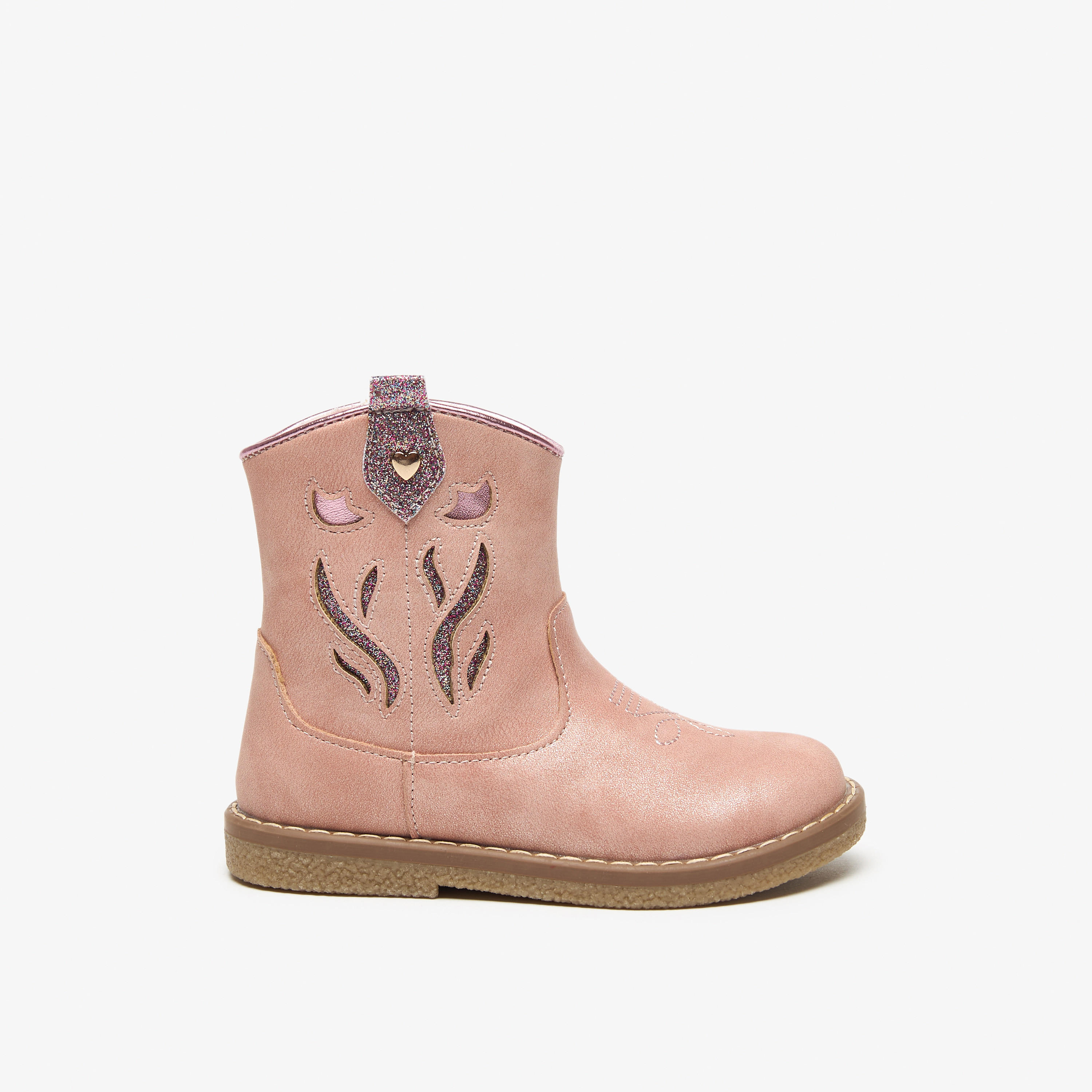 بوت بطول الكاحل بسحاب إغلاق ولسان سحب وزخارف من جونيورز-girls-shoes-boots-image-3