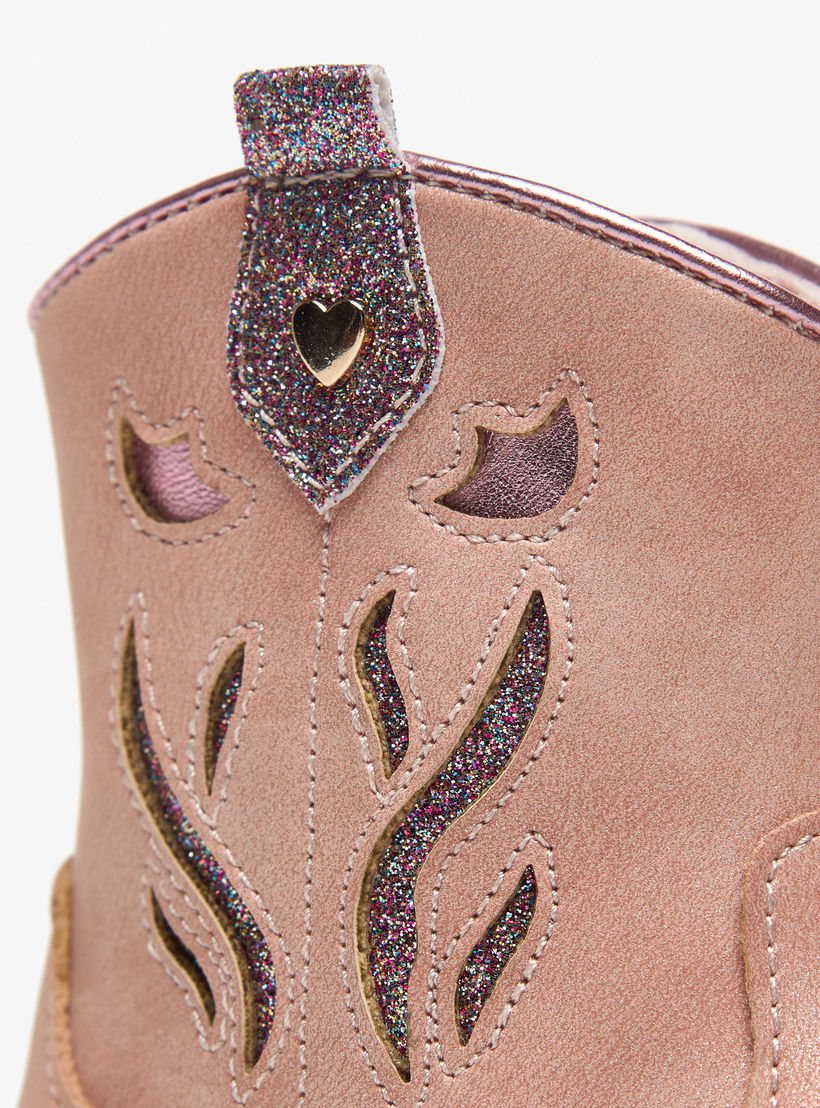 بوت بطول الكاحل بسحاب إغلاق ولسان سحب وزخارف من جونيورز-girls-shoes-boots-image-5
