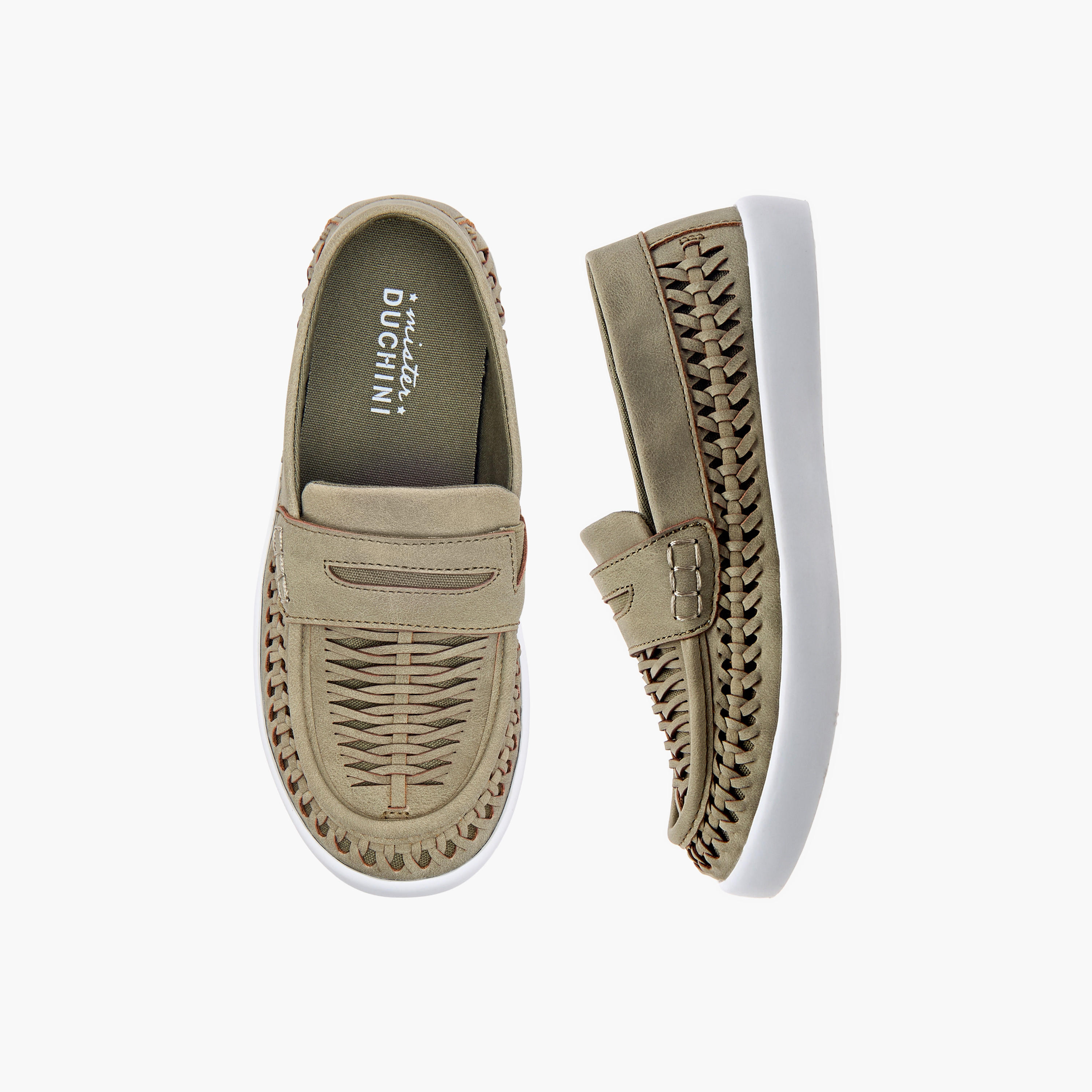 Mister Duchini Weave Textured Slip-On Loafers-boys-shoes-loafers-image-1