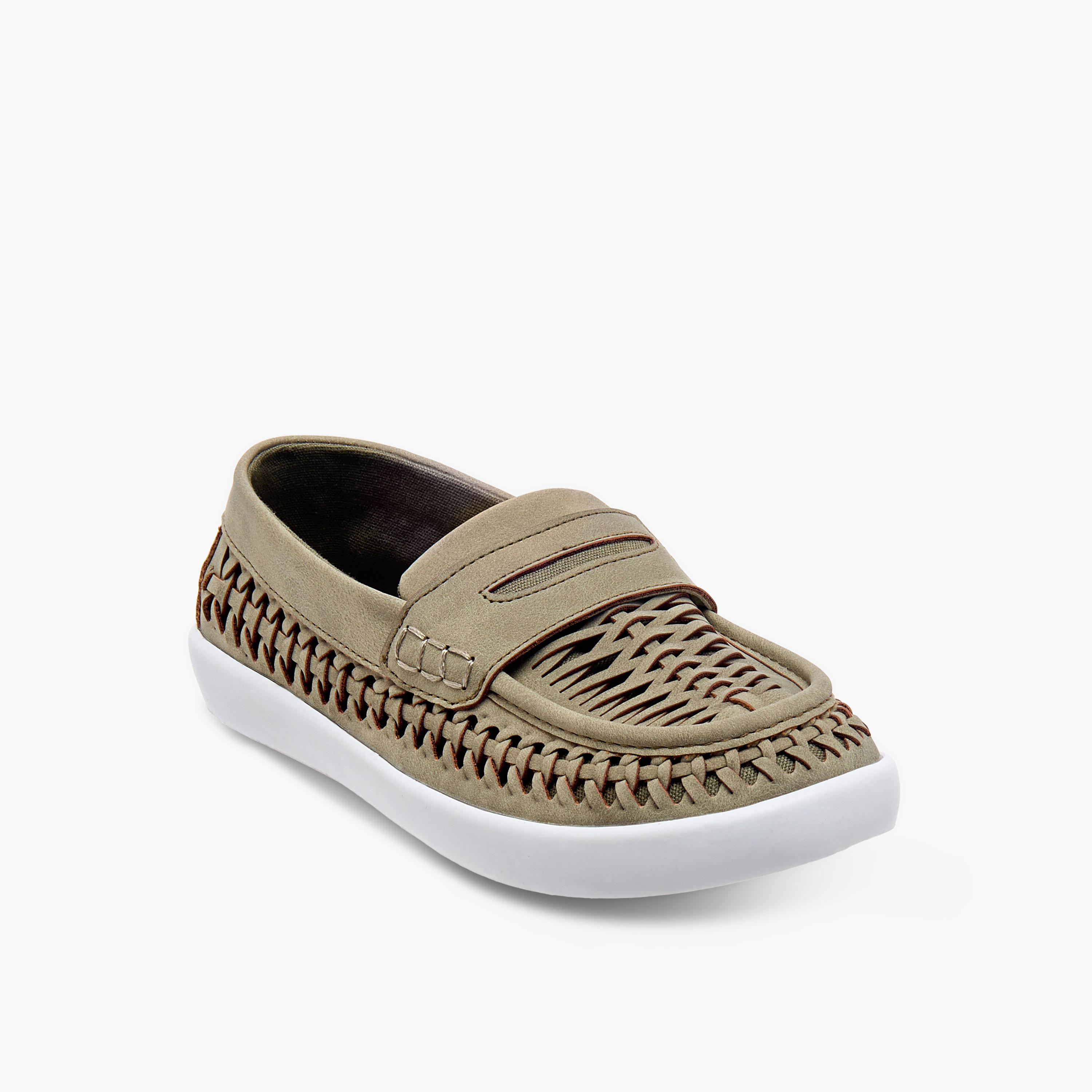 Mister Duchini Weave Textured Slip-On Loafers-boys-shoes-loafers-image-2