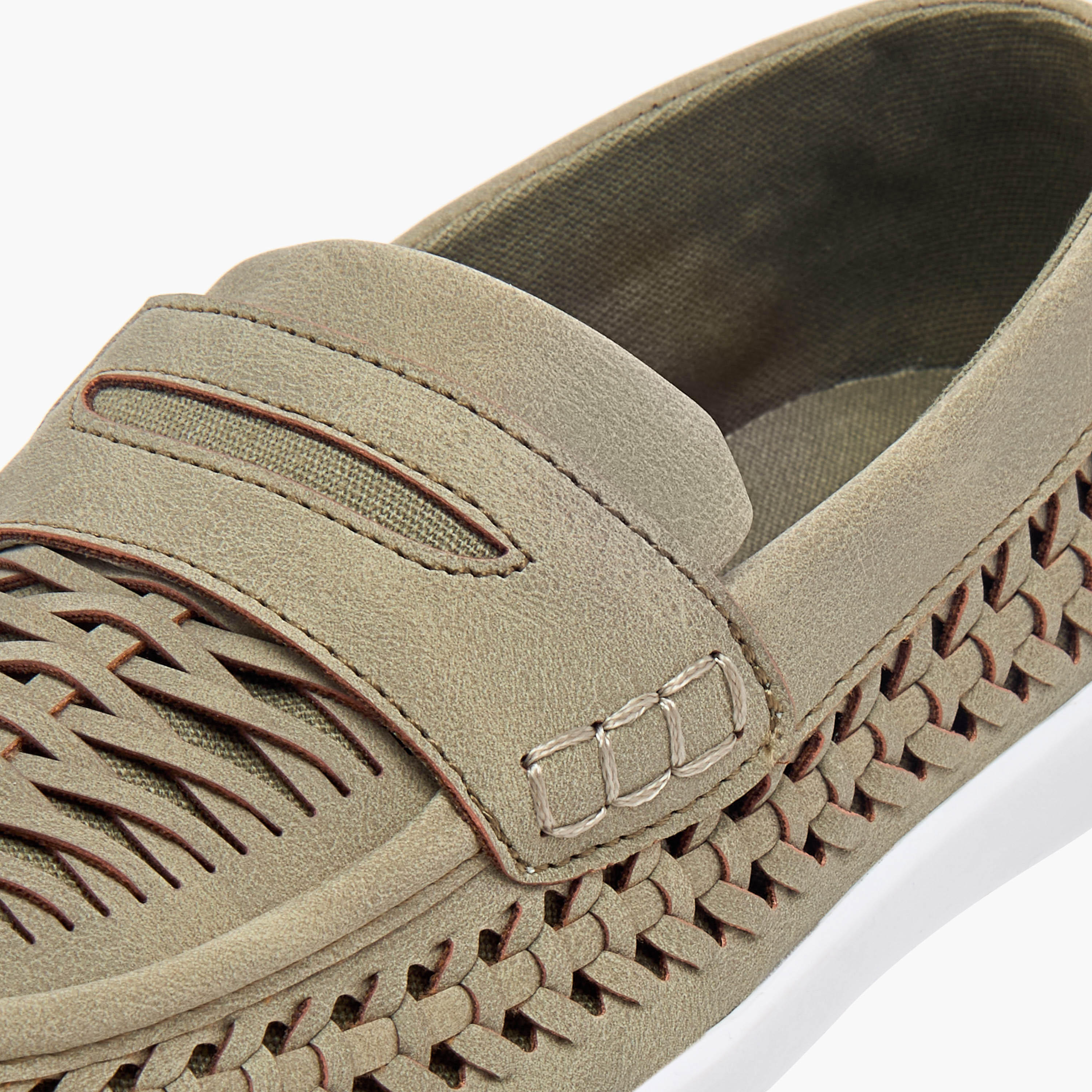 Mister Duchini Weave Textured Slip-On Loafers-boys-shoes-loafers-image-4