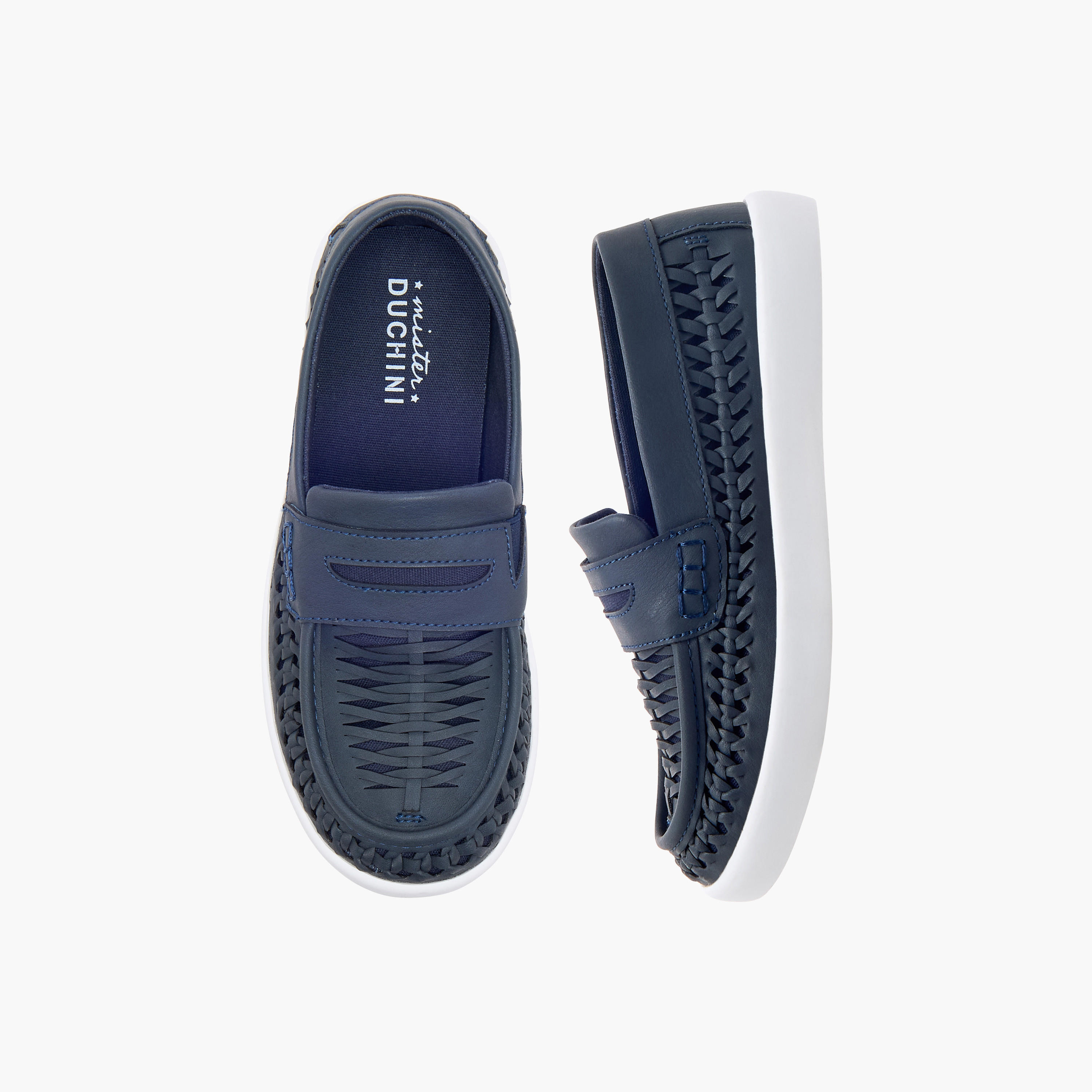 Mister Duchini Weave Textured Slip-On Loafers-boys-shoes-loafers-image-1