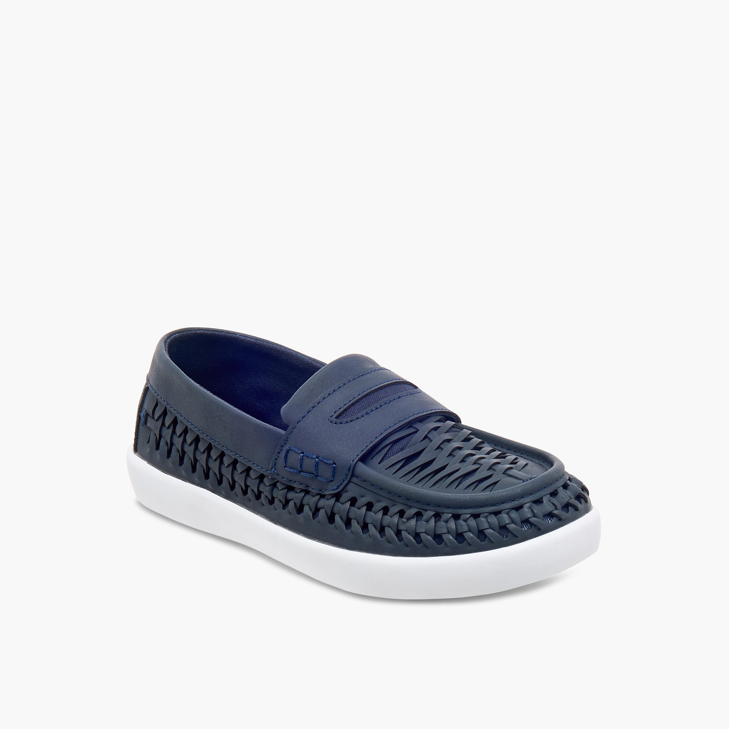 Mister Duchini Weave Textured Slip-On Loafers-boys-shoes-loafers-image-2