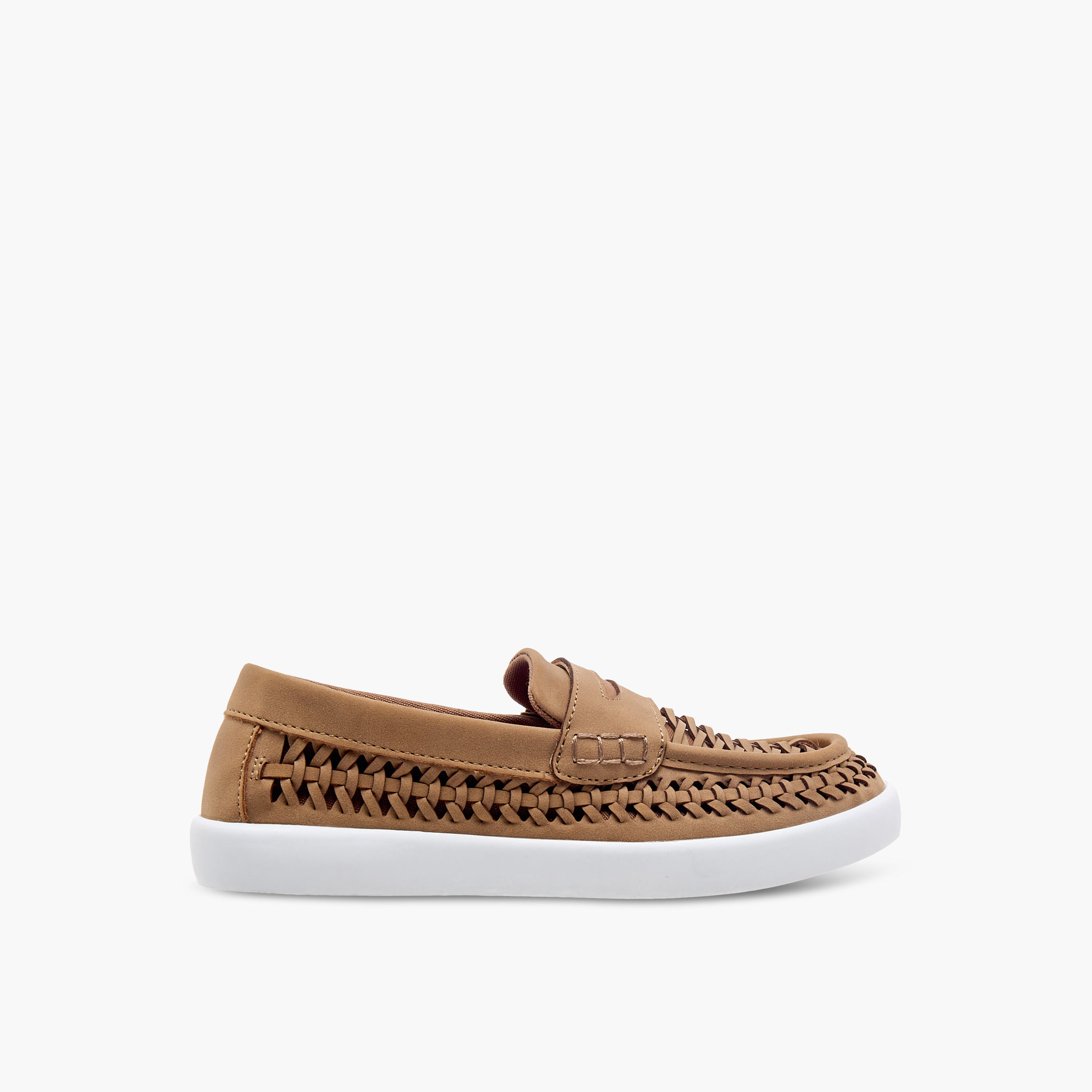 Mister Duchini Weave Textured Slip-On Loafers-boys-shoes-loafers-image-3