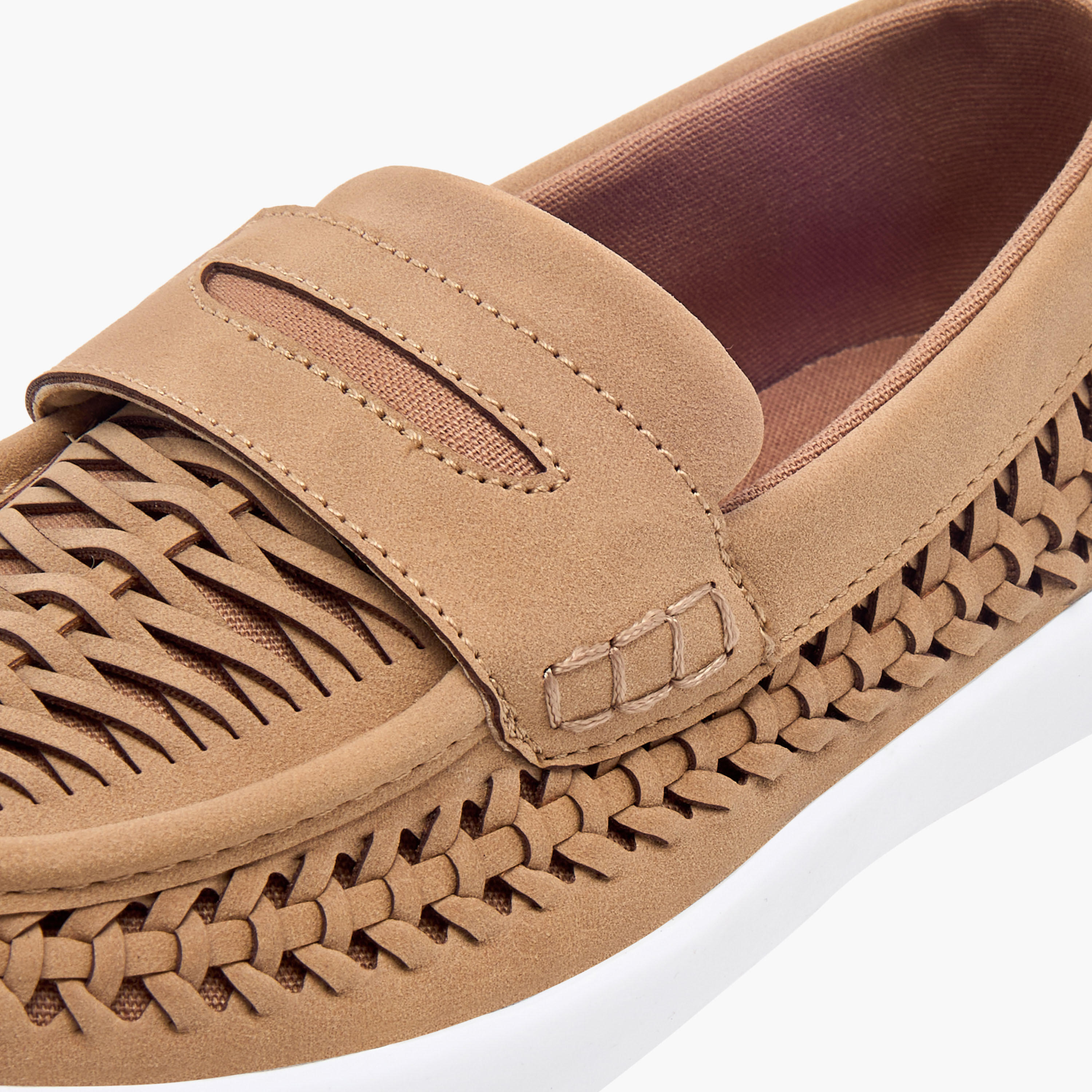 Mister Duchini Weave Textured Slip-On Loafers-boys-shoes-loafers-image-4