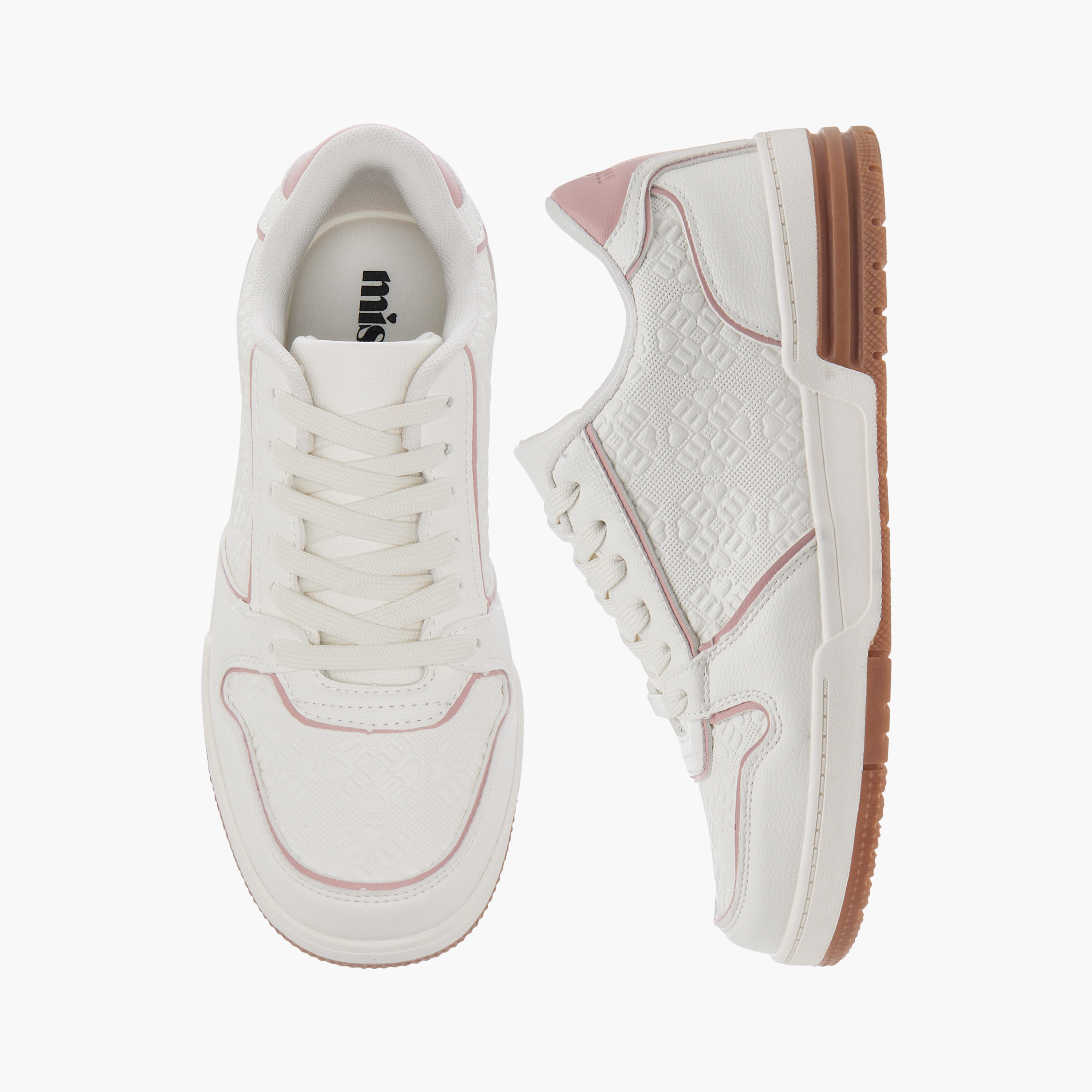 Missy Logo Embossed Sneakers with Lace-Up Closure-women-shoes-sneakers-image-1