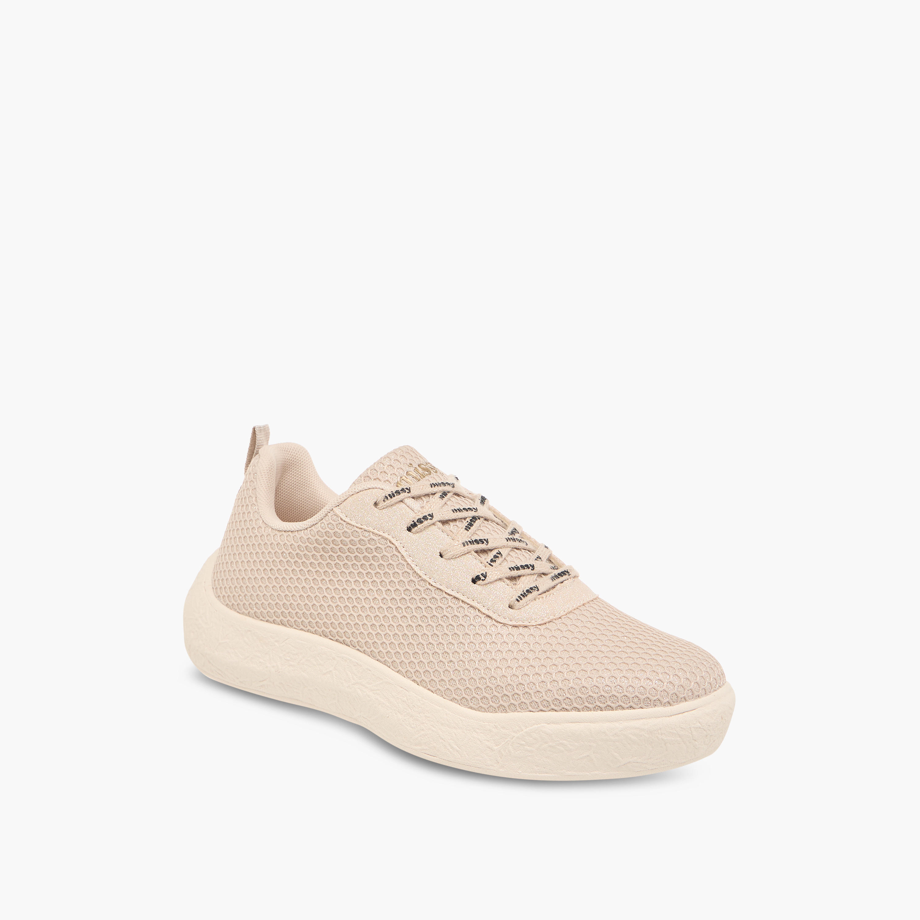 حذاء سنيكرز بارز الملمس بطبعات ورباط إغلاق من ميسي-women-shoes-sneakers-image-2