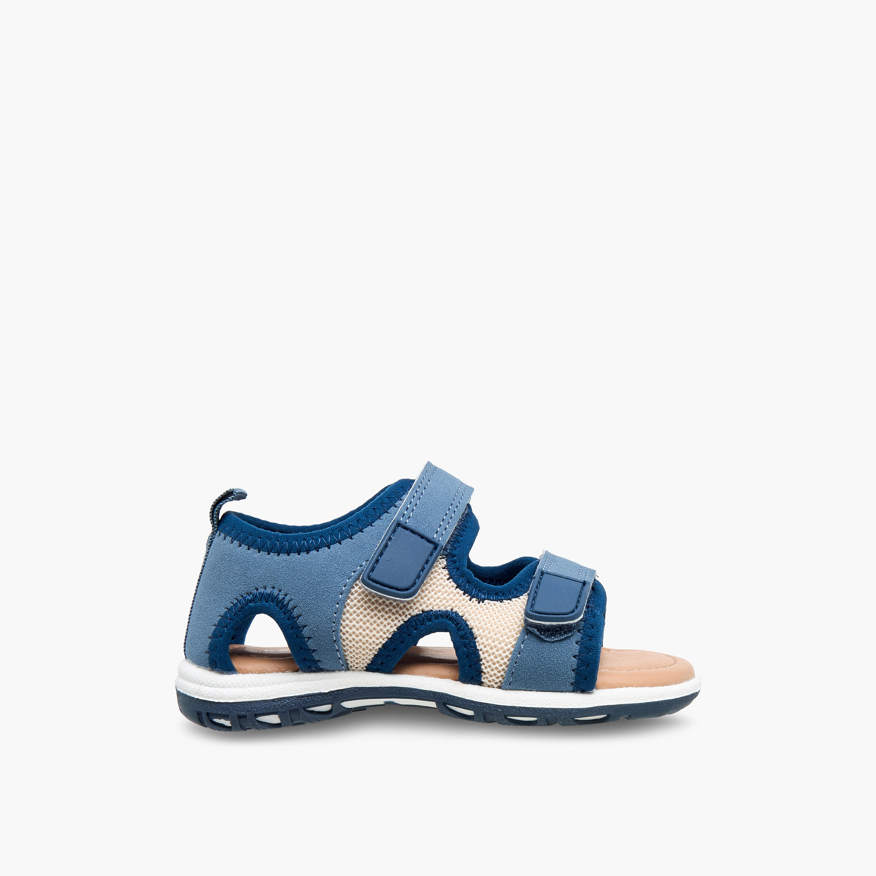 Barefeet Solid Sandals with Hook and Loop Closure-baby-boys-shoes-sandals-image-2