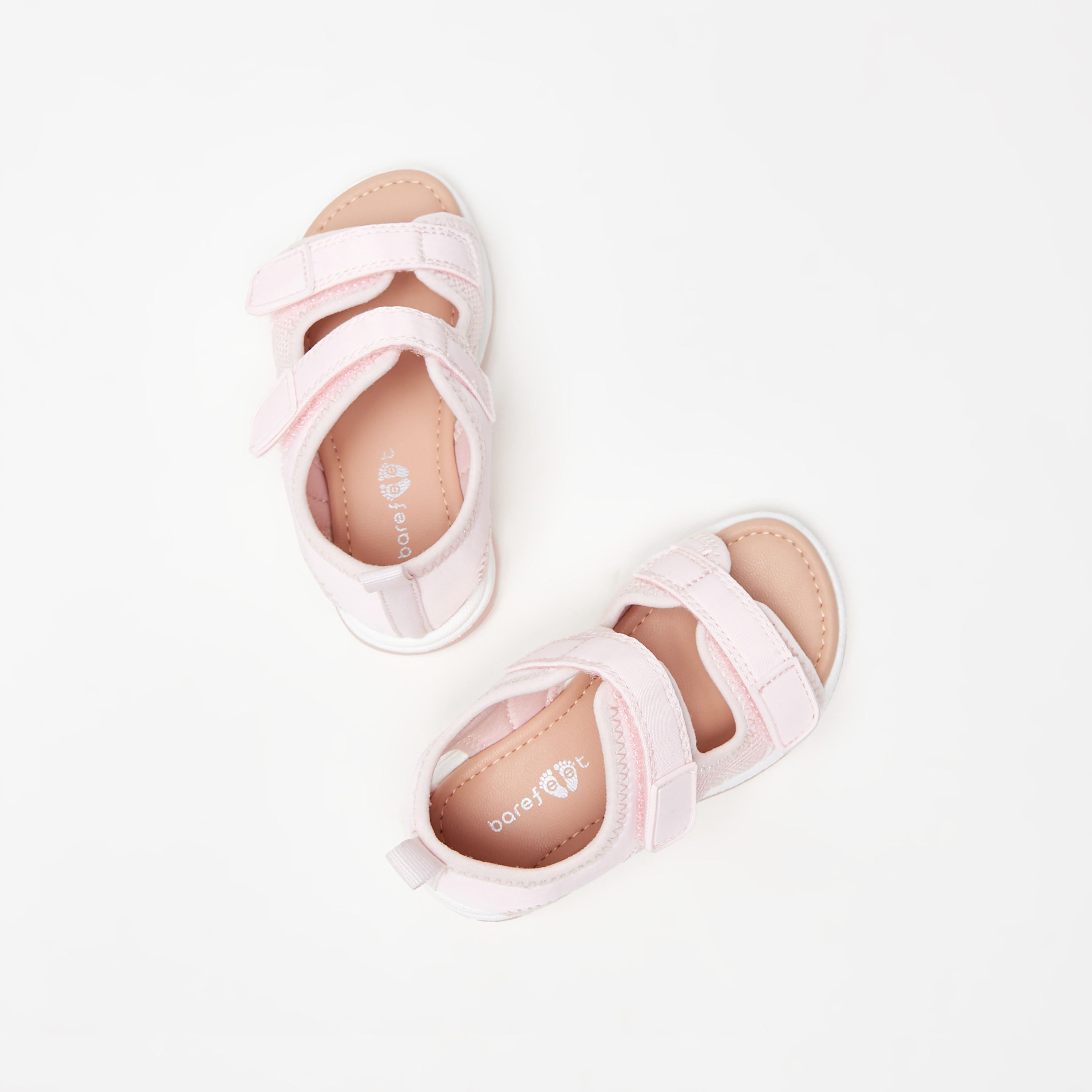 Barefeet Textured Sandals with Hook and Loop Closure-baby-girls-shoes-sandals-image-2