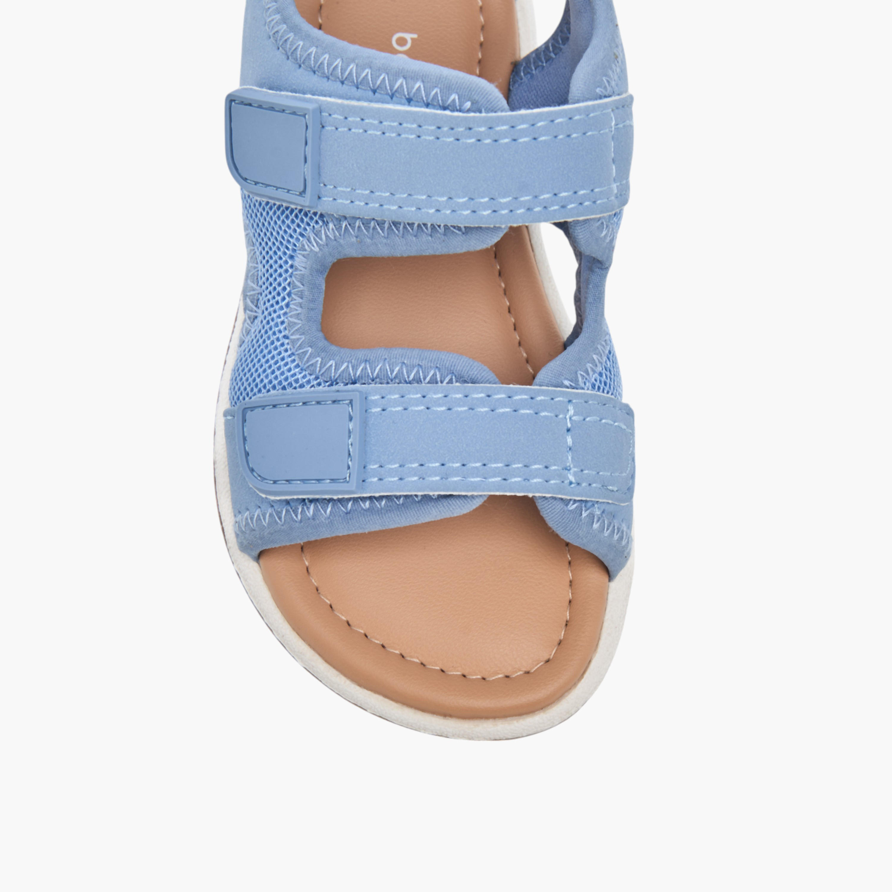 Barefeet Textured Floaters with Hook and Loop Closure-boys-shoes-sandals-image-3