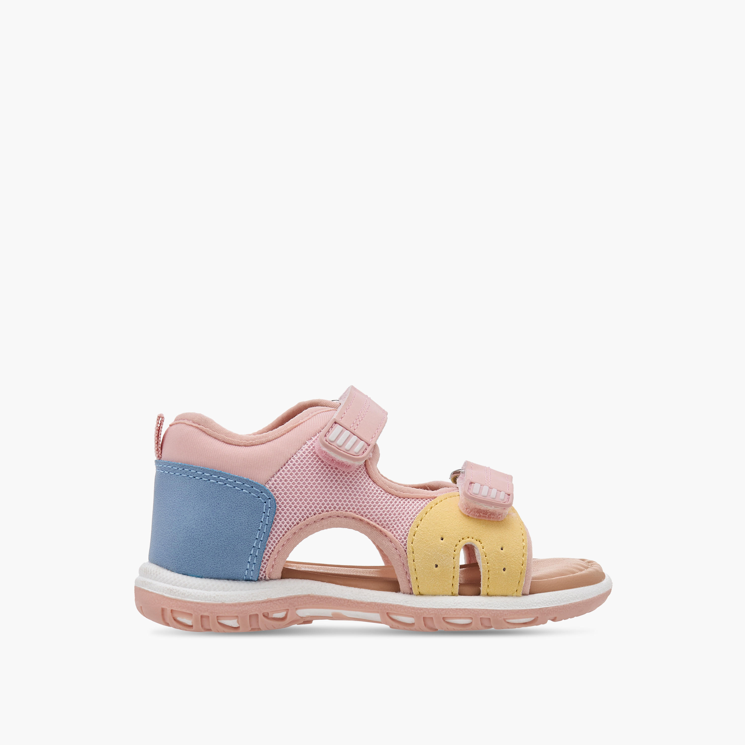 Barefeet Panelled Sandals with Hook and Loop Closure-girls-shoes-sandals-image-2