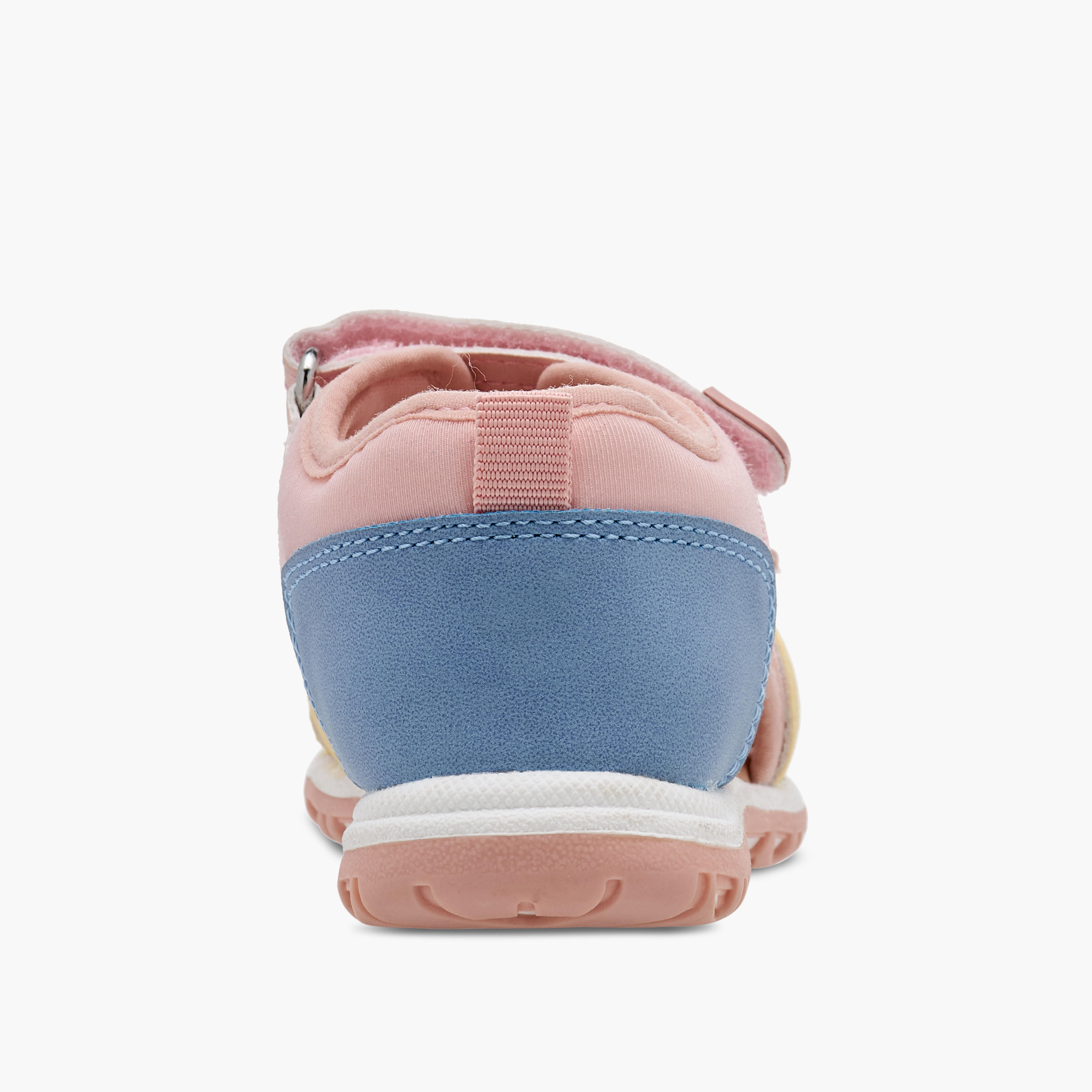 Barefeet Panelled Sandals with Hook and Loop Closure-girls-shoes-sandals-image-4