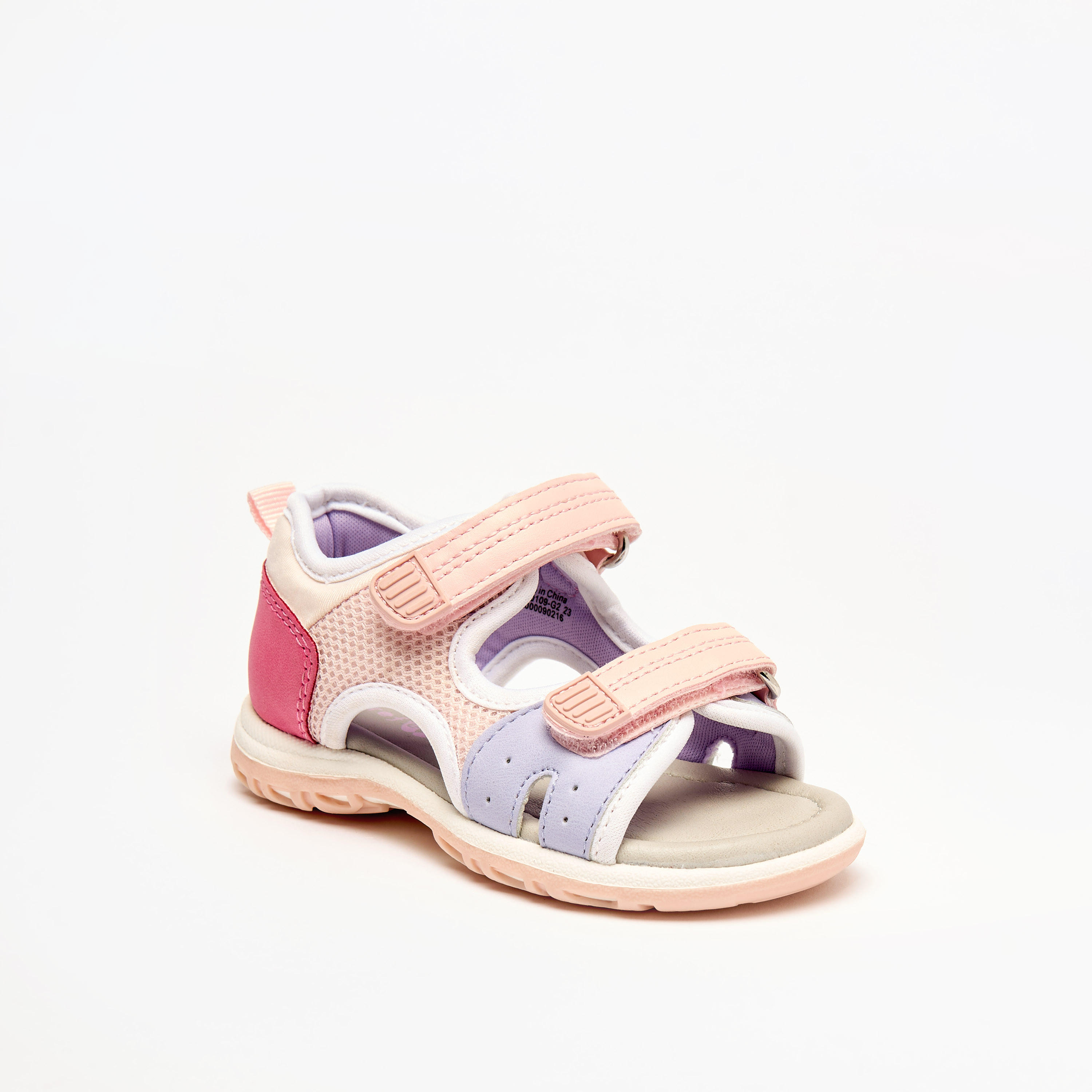 Barefeet Panelled Sandals with Hook and Loop Closure-girls-shoes-sandals-image-1