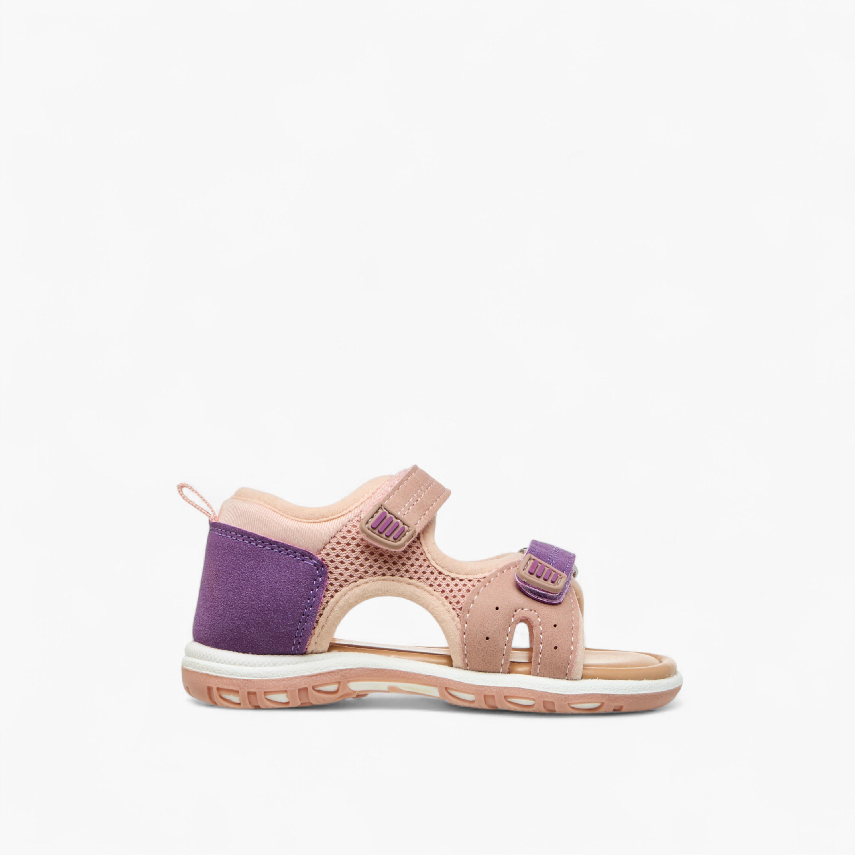 Barefeet Panelled Sandals with Hook and Loop Closure-girls-shoes-sandals-image-2