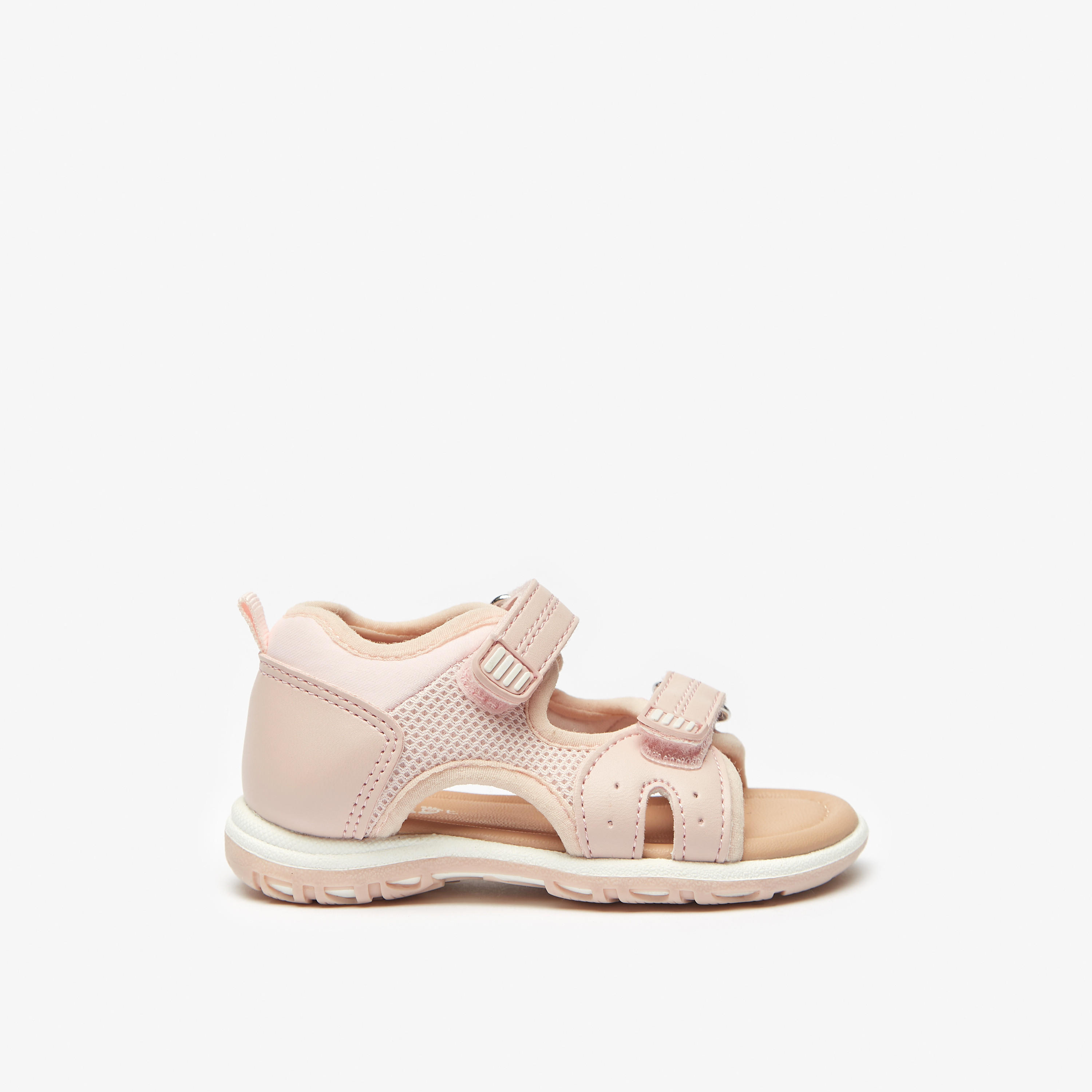 Barefeet Textured Strap Sandals with Hook and Loop Closure-girls-shoes-sandals-image-3