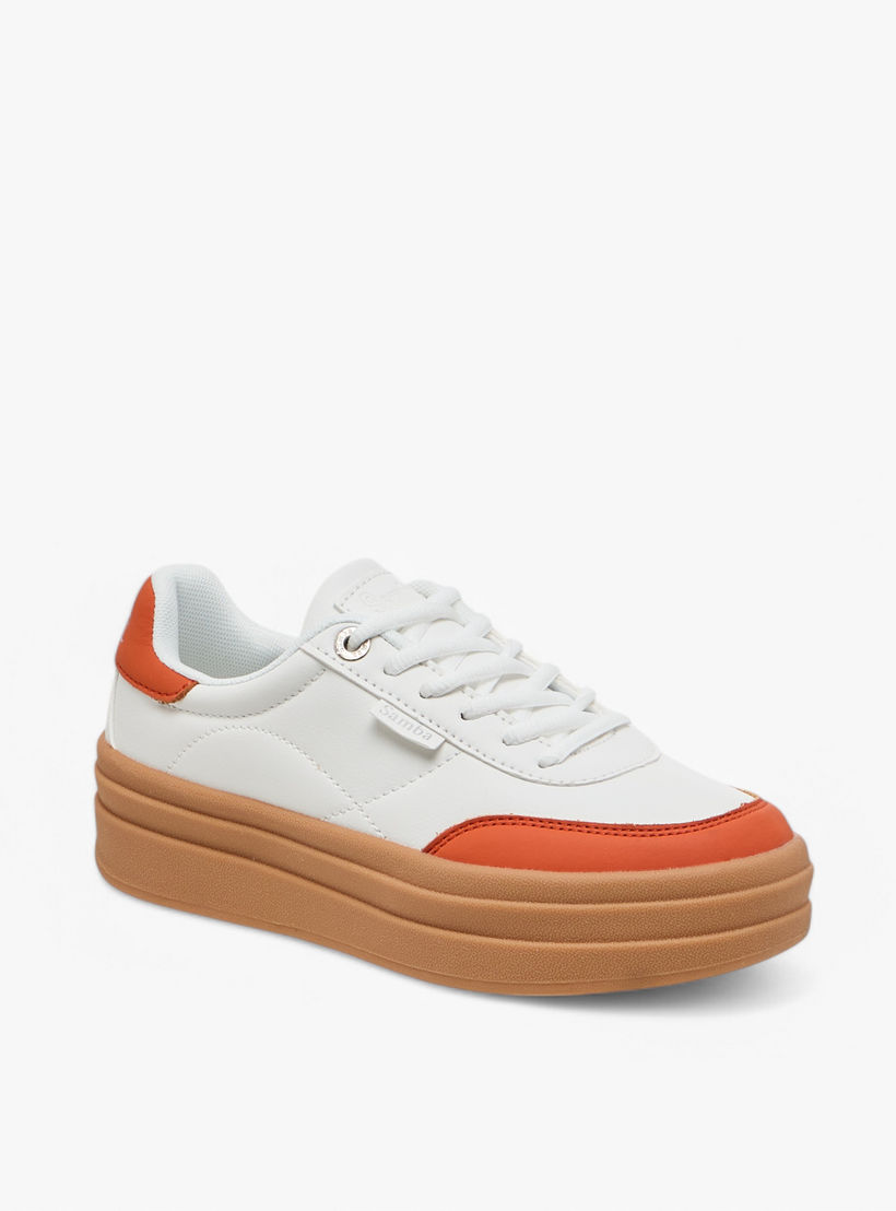 Samba Womens' Panelled Lace-Up Sneakers-women-shoes-sneakers-image-2