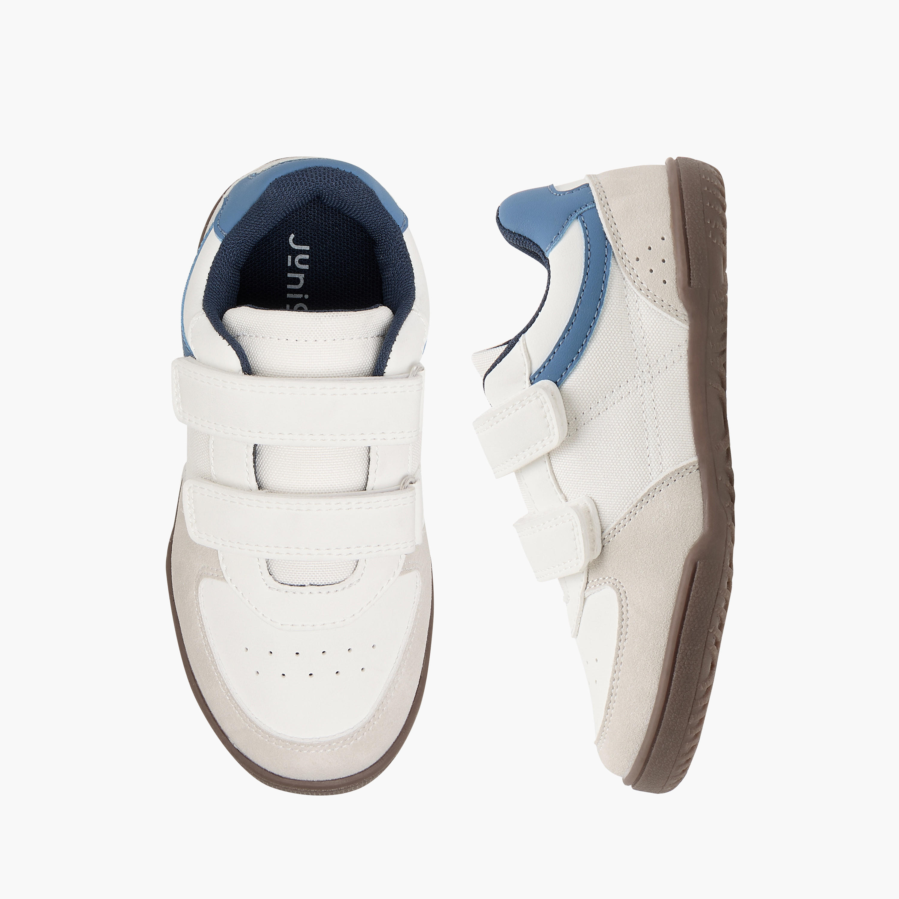 Juniors Panelled Sneakers with Hook and Loop Closure-boys-shoes-sneakers-image-1