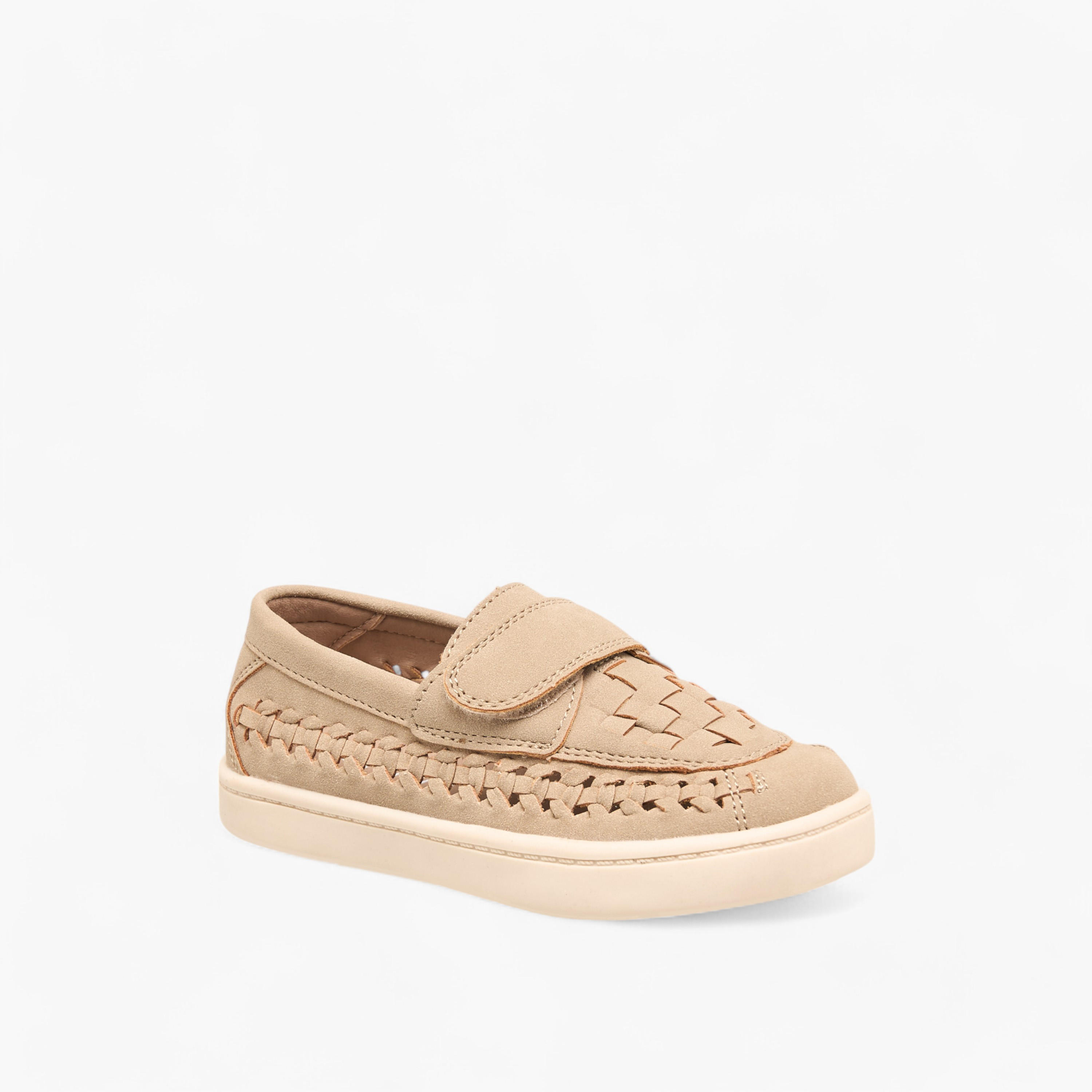 Barefeet Weave Textured Loafers with Hook and Loop Closure-boys-shoes-loafers-image-2