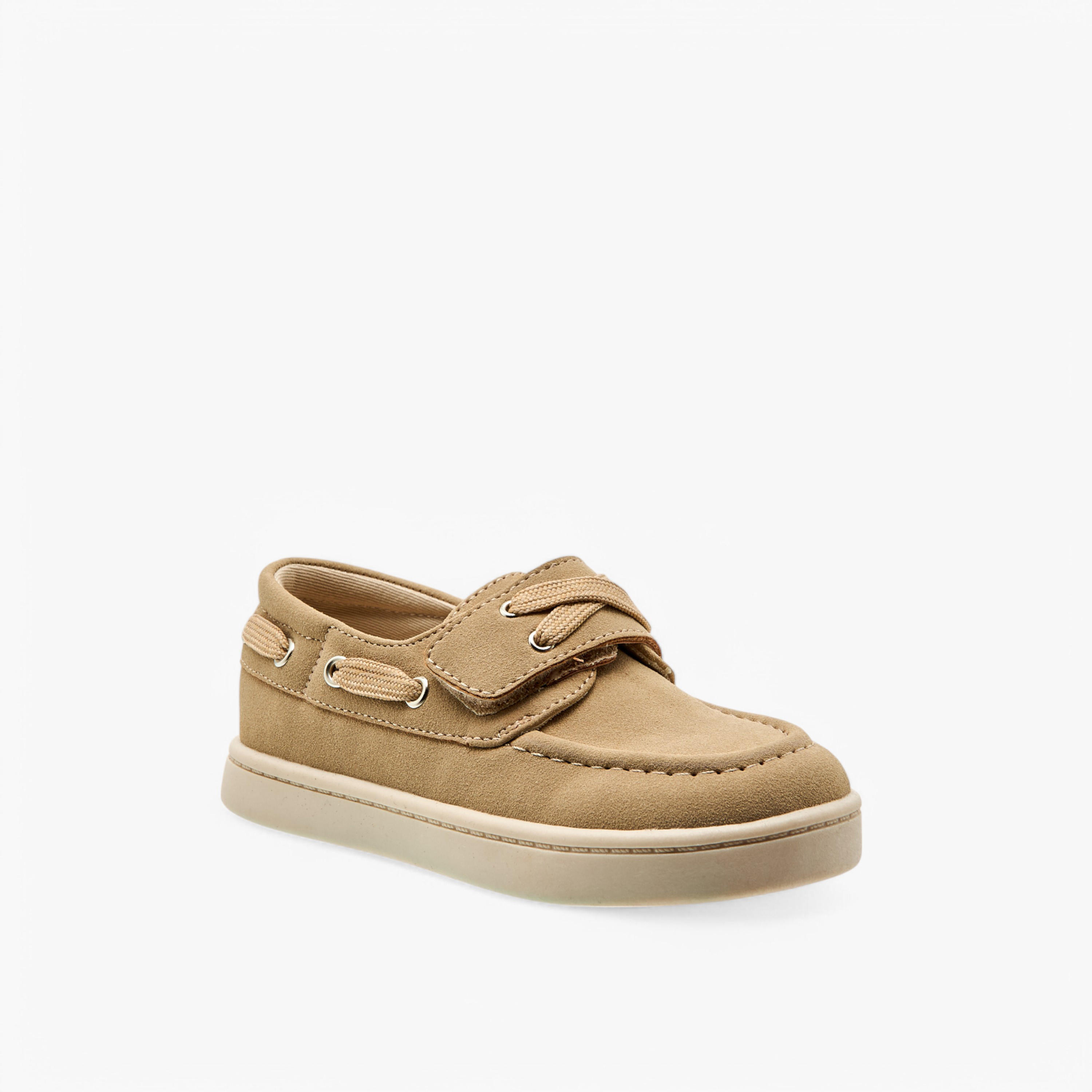 Juniors Lace Detail Loafers with Hook and Loop Closure-boys-shoes-loafers-image-2