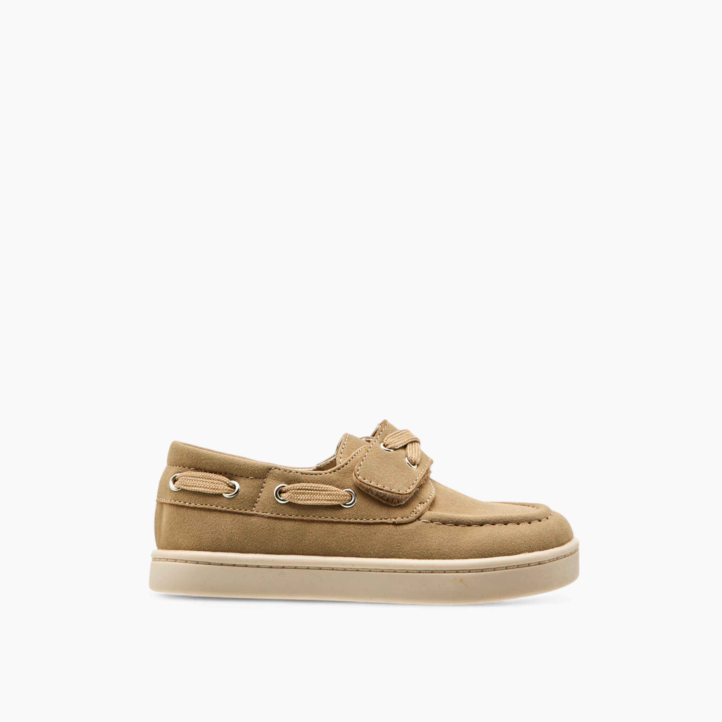 Juniors Lace Detail Loafers with Hook and Loop Closure-boys-shoes-loafers-image-3