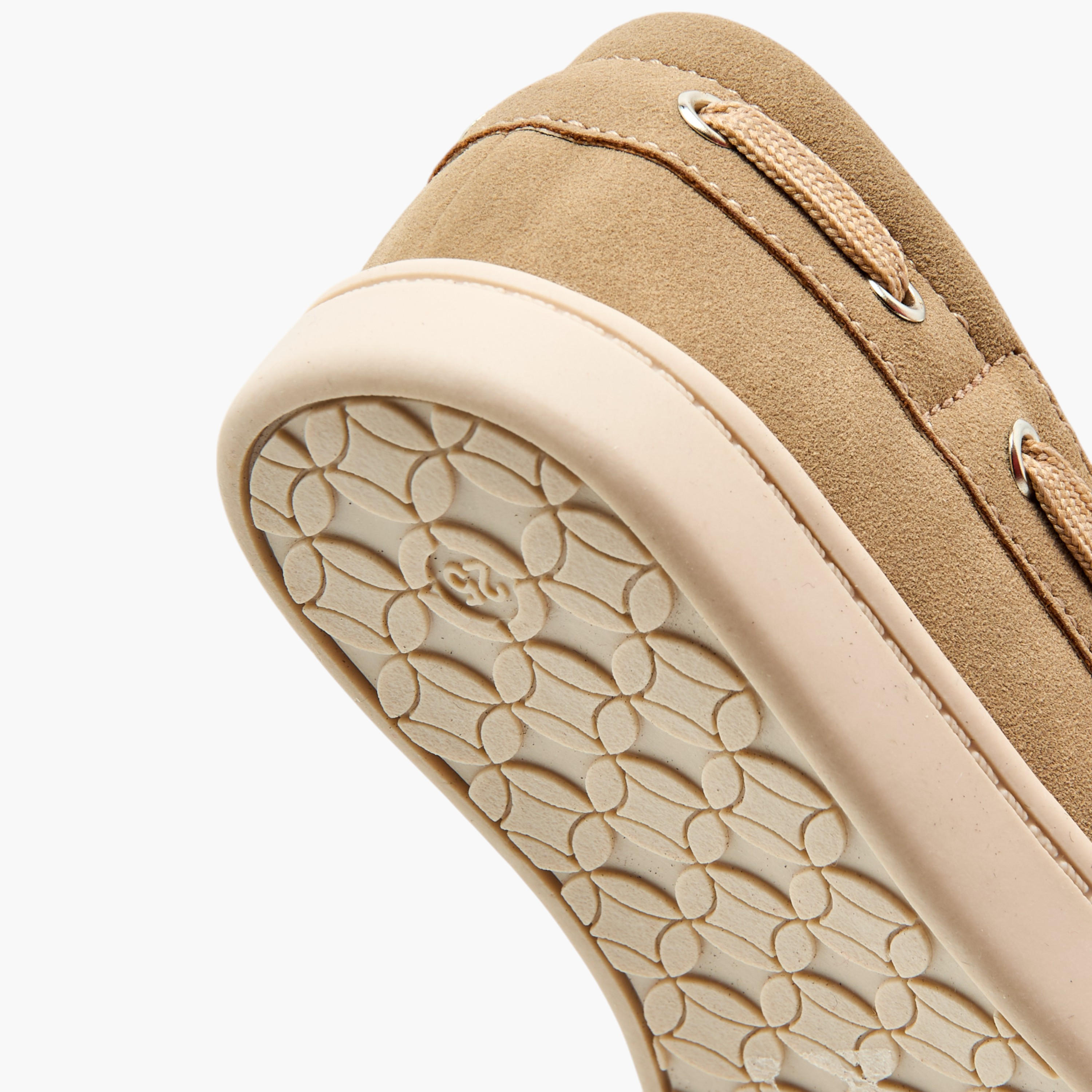 Juniors Lace Detail Loafers with Hook and Loop Closure-boys-shoes-loafers-image-5