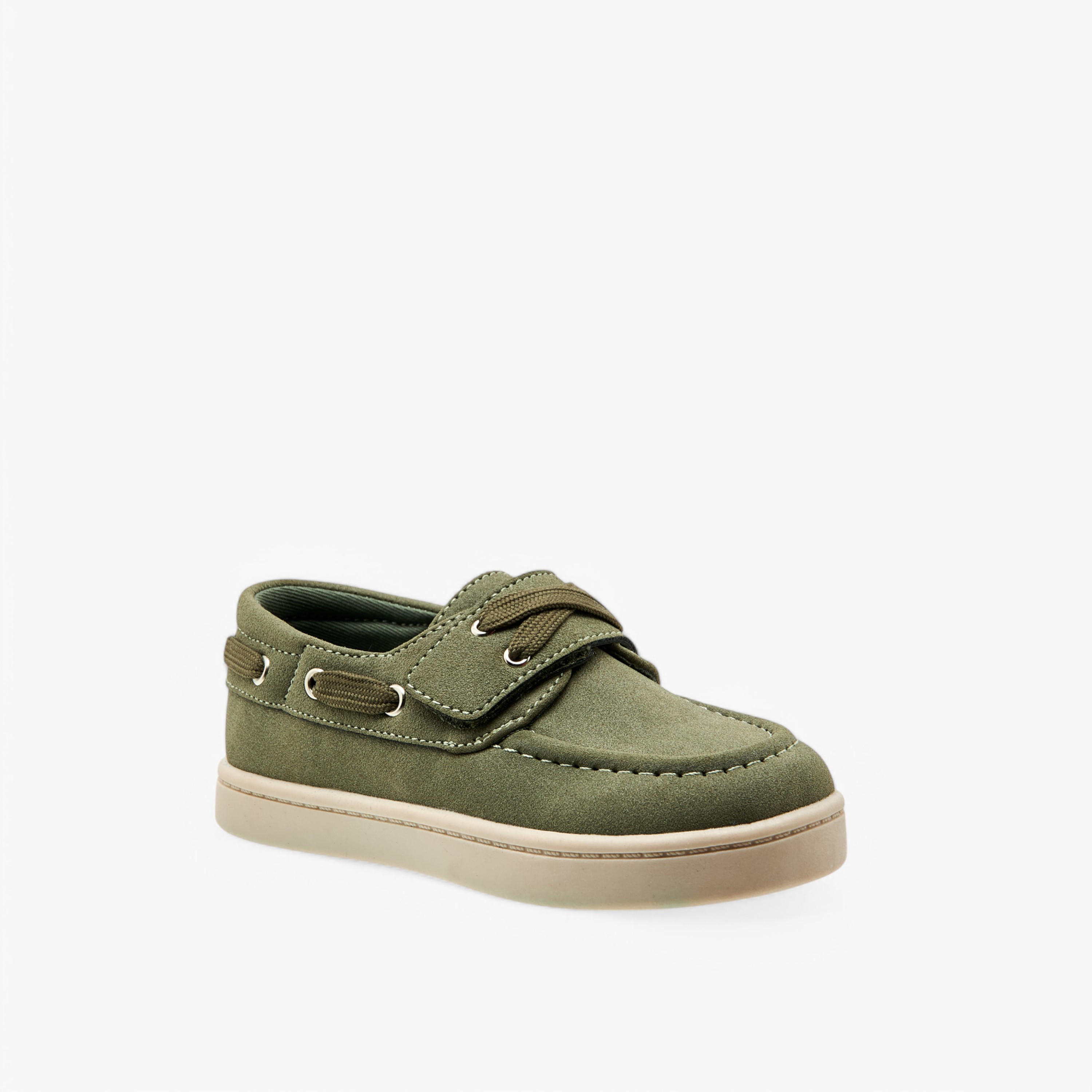 Juniors Lace Detail Loafers with Hook and Loop Closure-boys-shoes-loafers-image-2