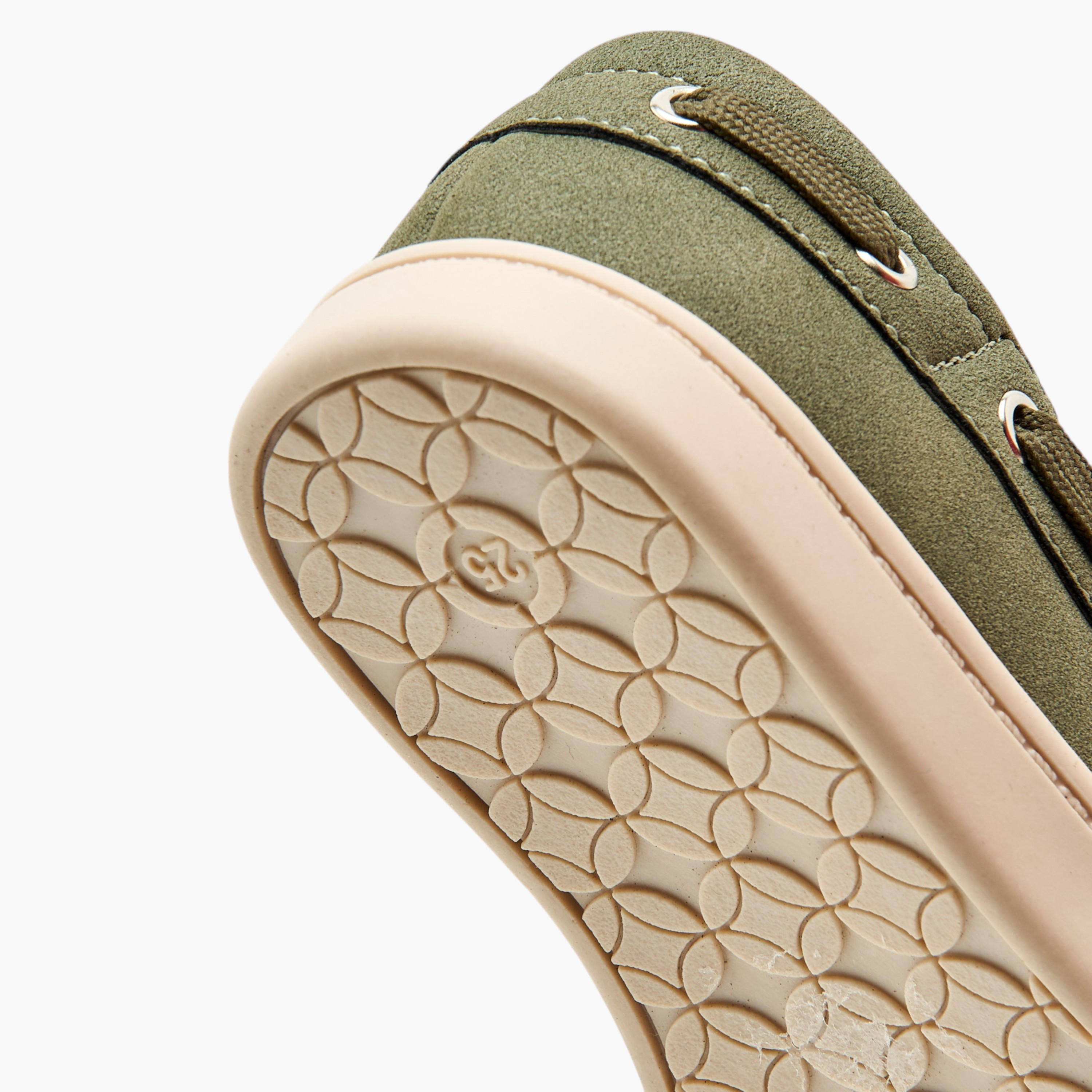 Juniors Lace Detail Loafers with Hook and Loop Closure-boys-shoes-loafers-image-5