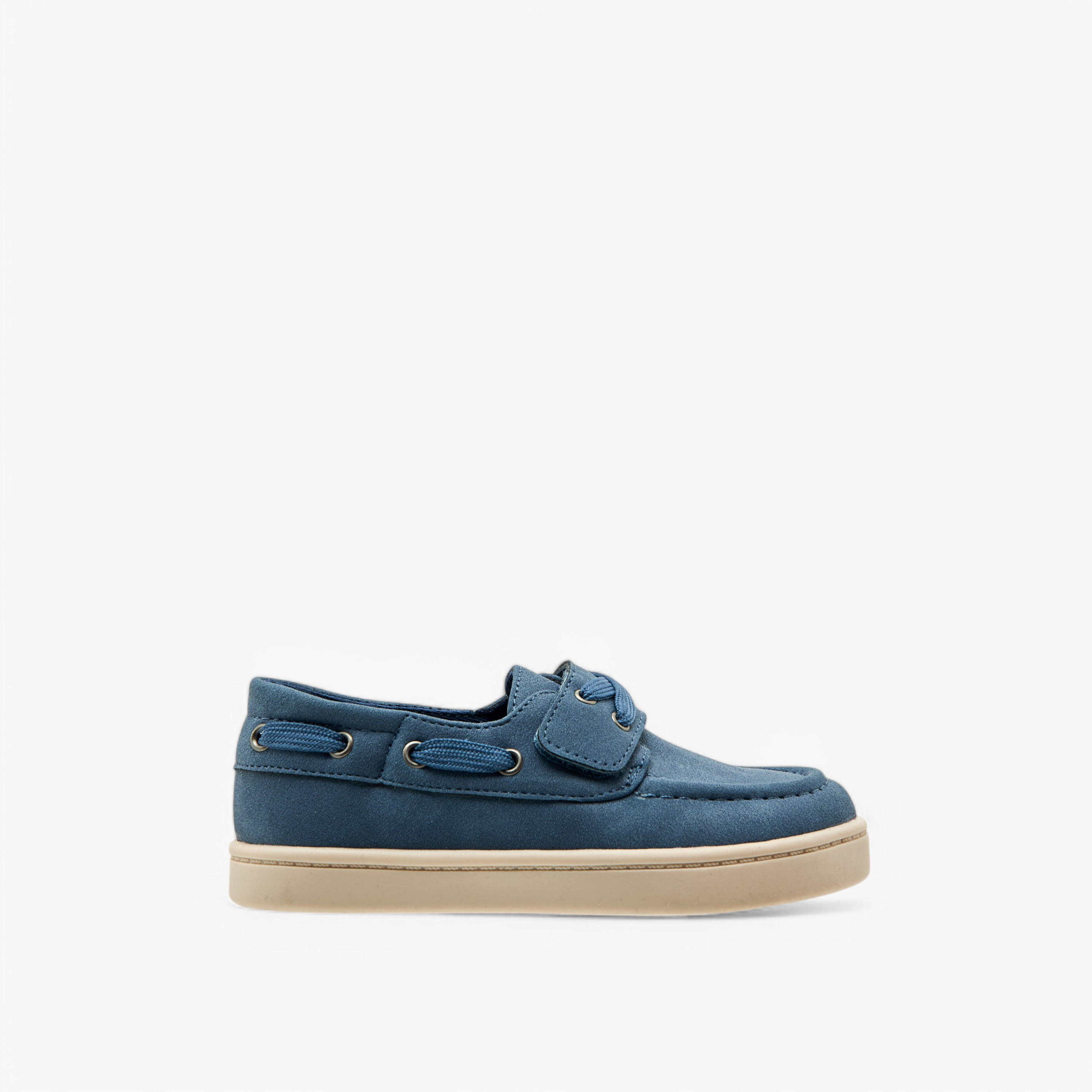 Juniors Lace Detail Loafers with Hook and Loop Closure-boys-shoes-loafers-image-3