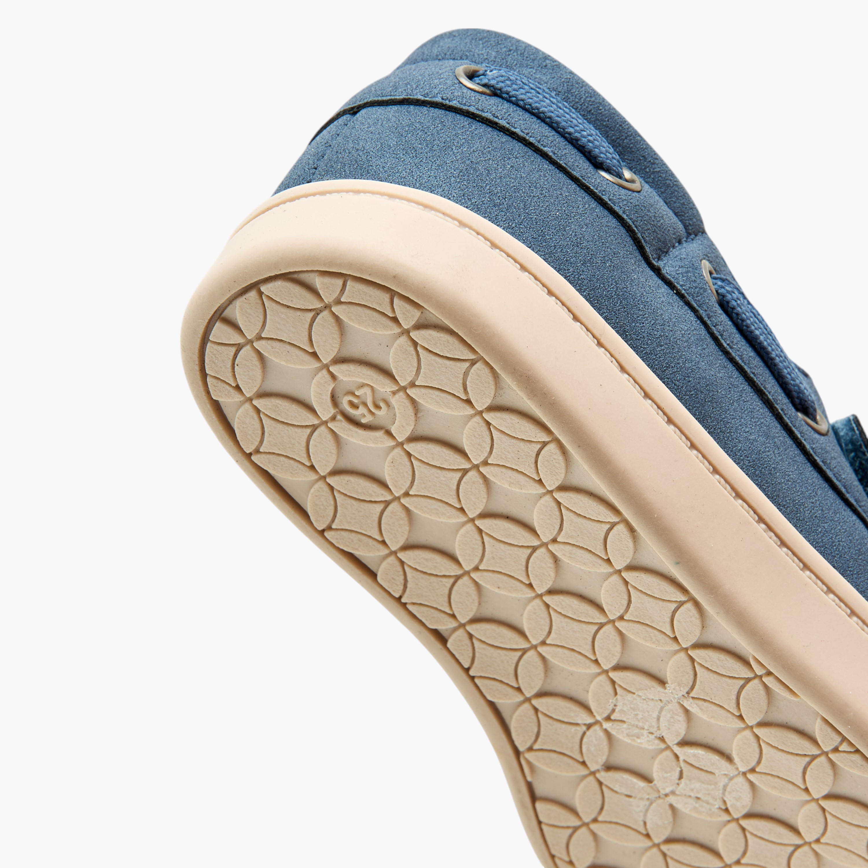 Juniors Lace Detail Loafers with Hook and Loop Closure-boys-shoes-loafers-image-5