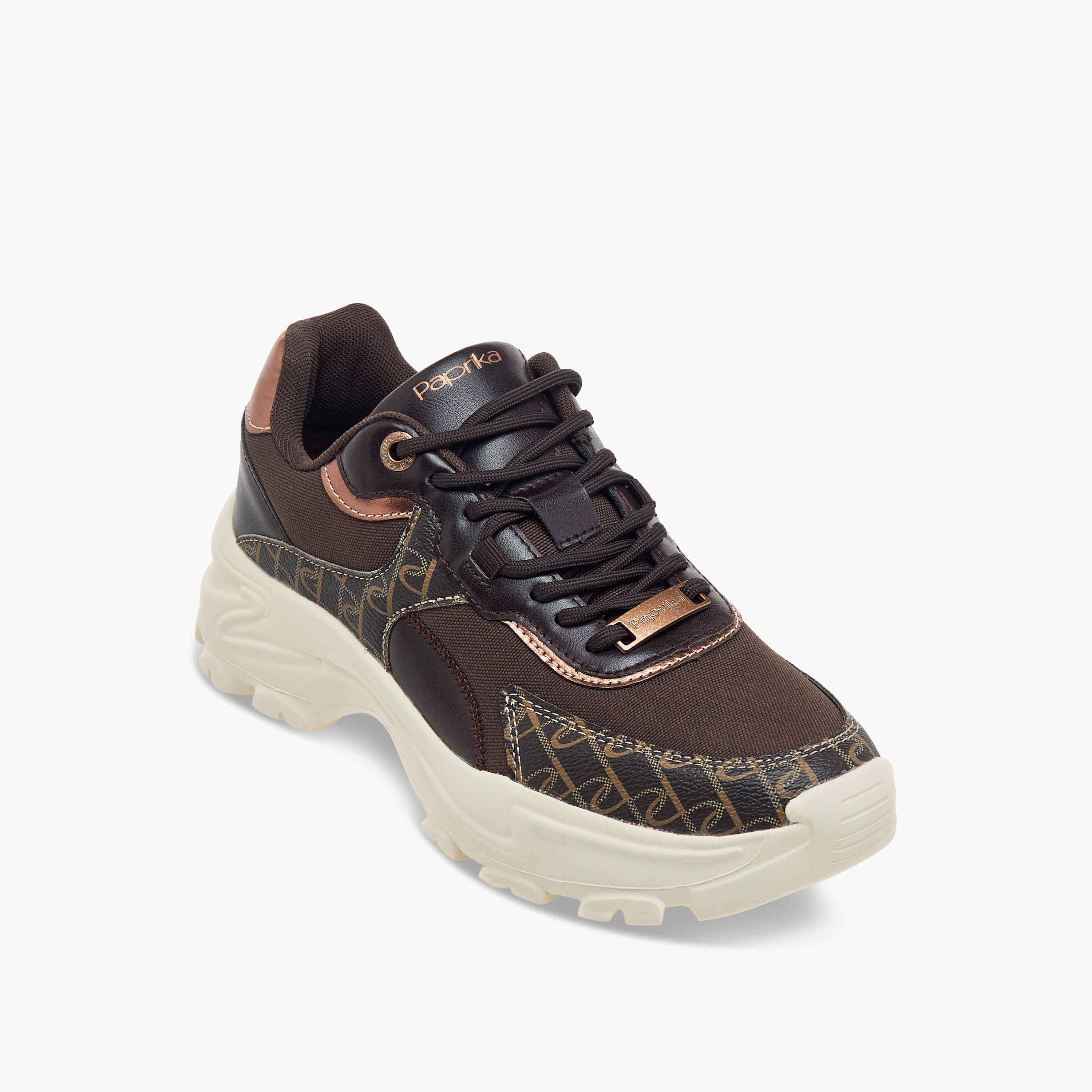 Paprika Panelled Lace-Up Platform Sneakers-women-shoes-sneakers-image-2